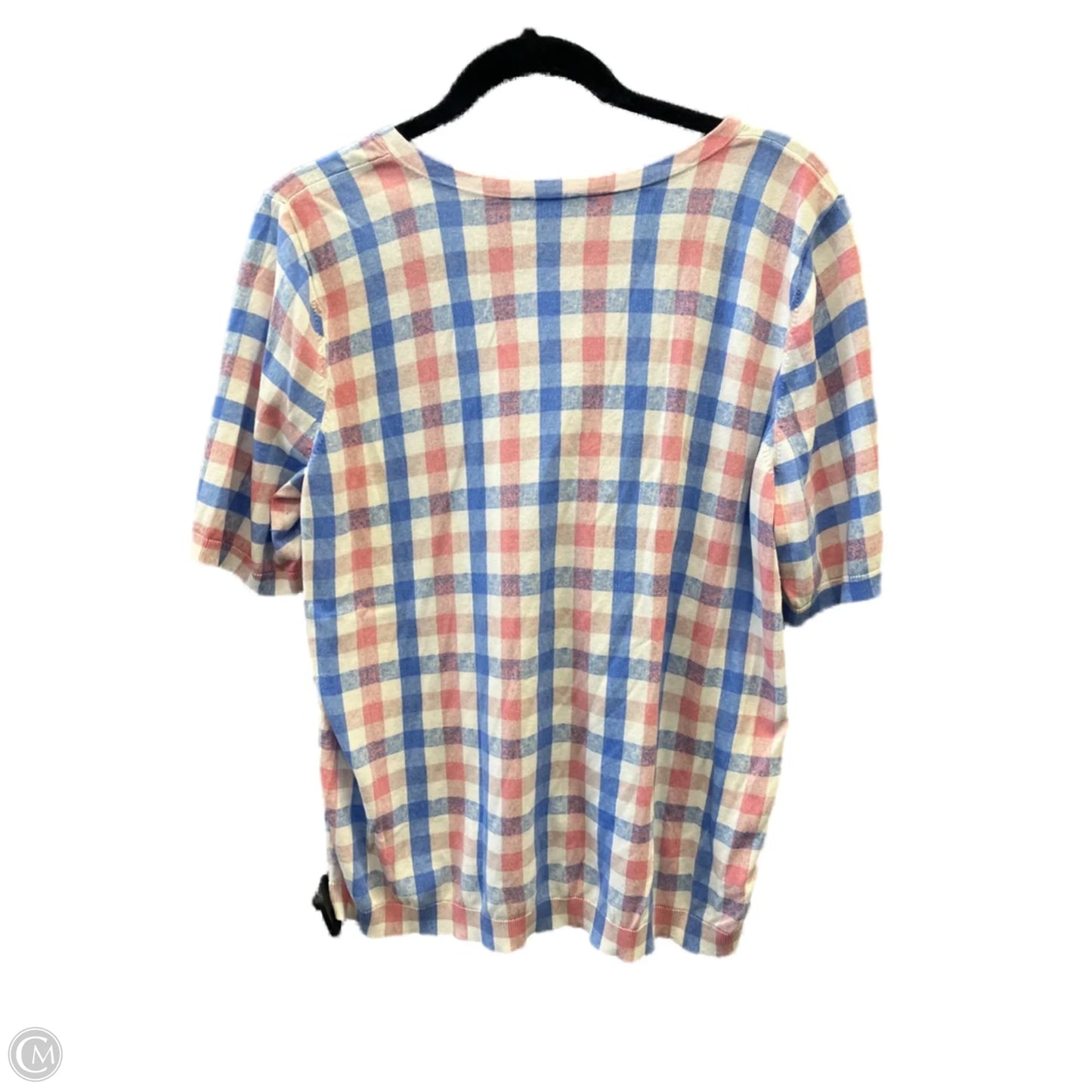 Top Short Sleeve By Talbots In Plaid Pattern, Size: 1x