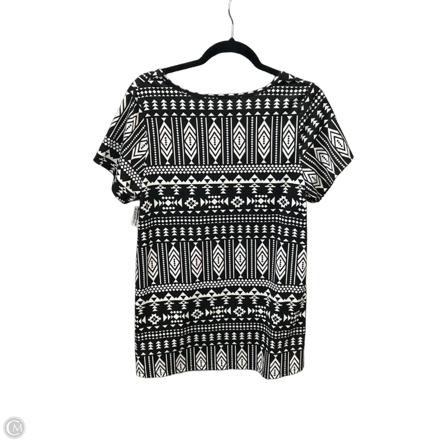 Top Short Sleeve By Lularoe In Black & White, Size: L