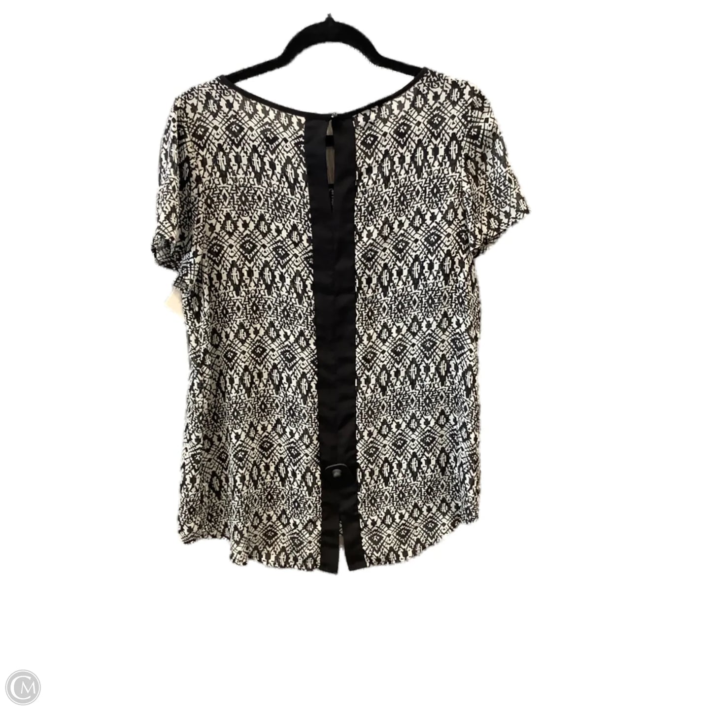 Top Short Sleeve By Ab Studio In Black, Size: L