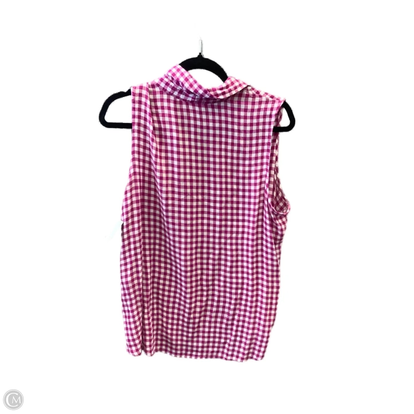 Top Sleeveless By Time And Tru In Checkered Pattern, Size: Xl