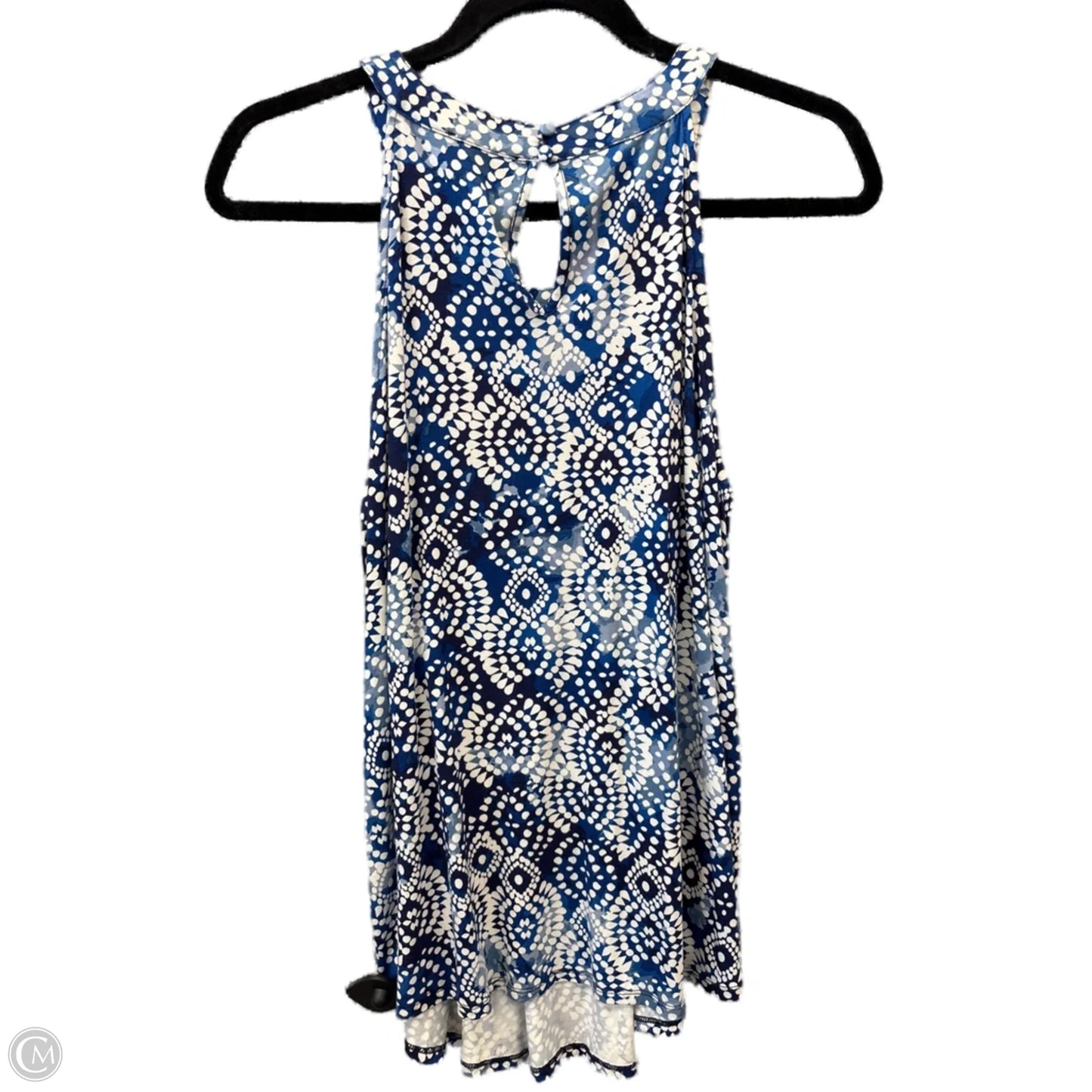 Top Sleeveless By Clothes Mentor In Blue & White, Size: L
