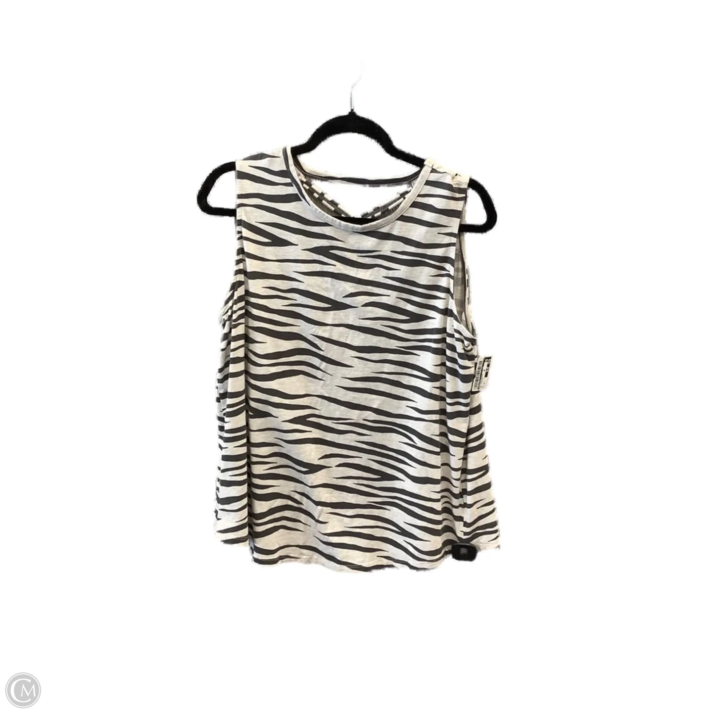Top Sleeveless By Maurices In Grey & White, Size: 1x