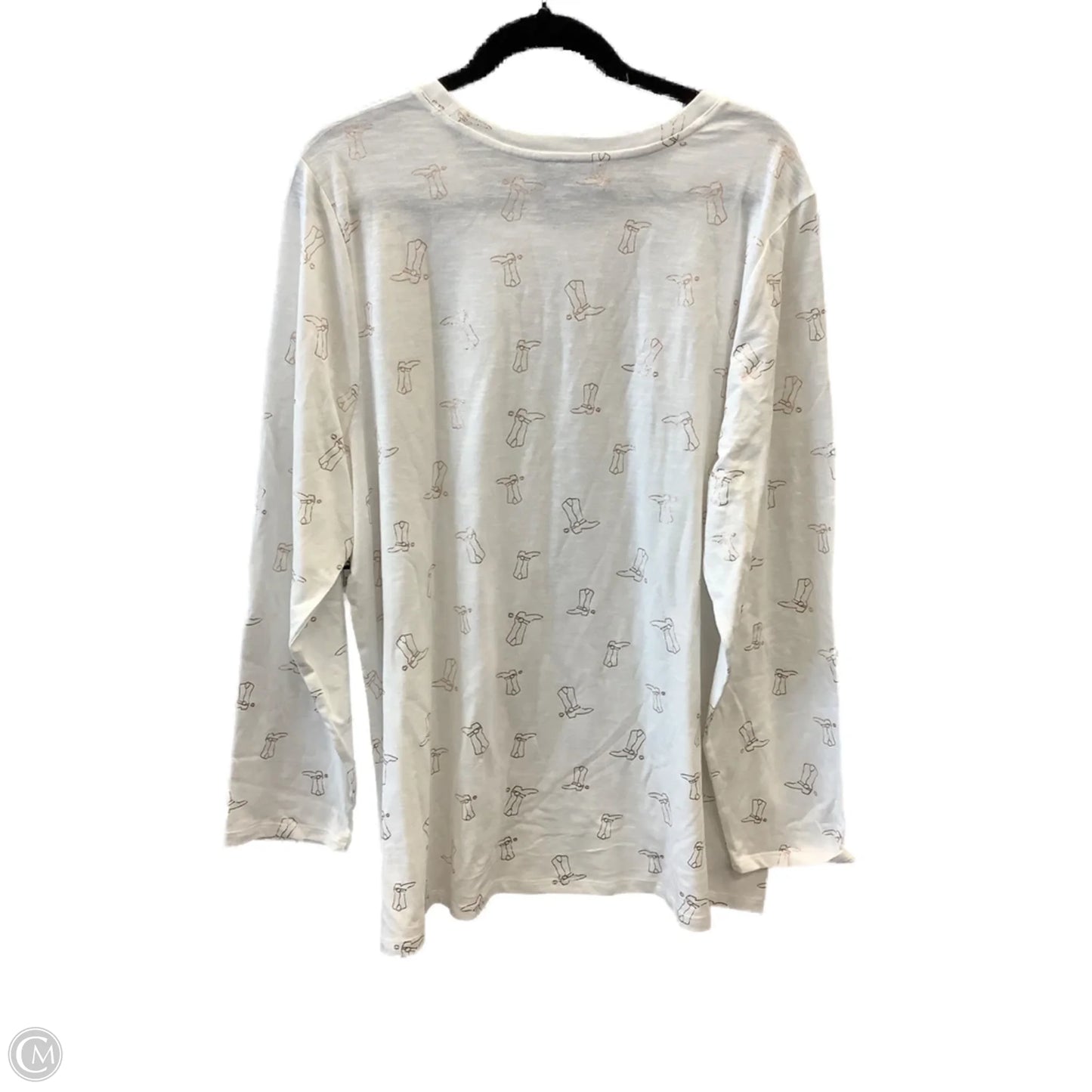 Top Long Sleeve By Lane Bryant In White, Size: 1x