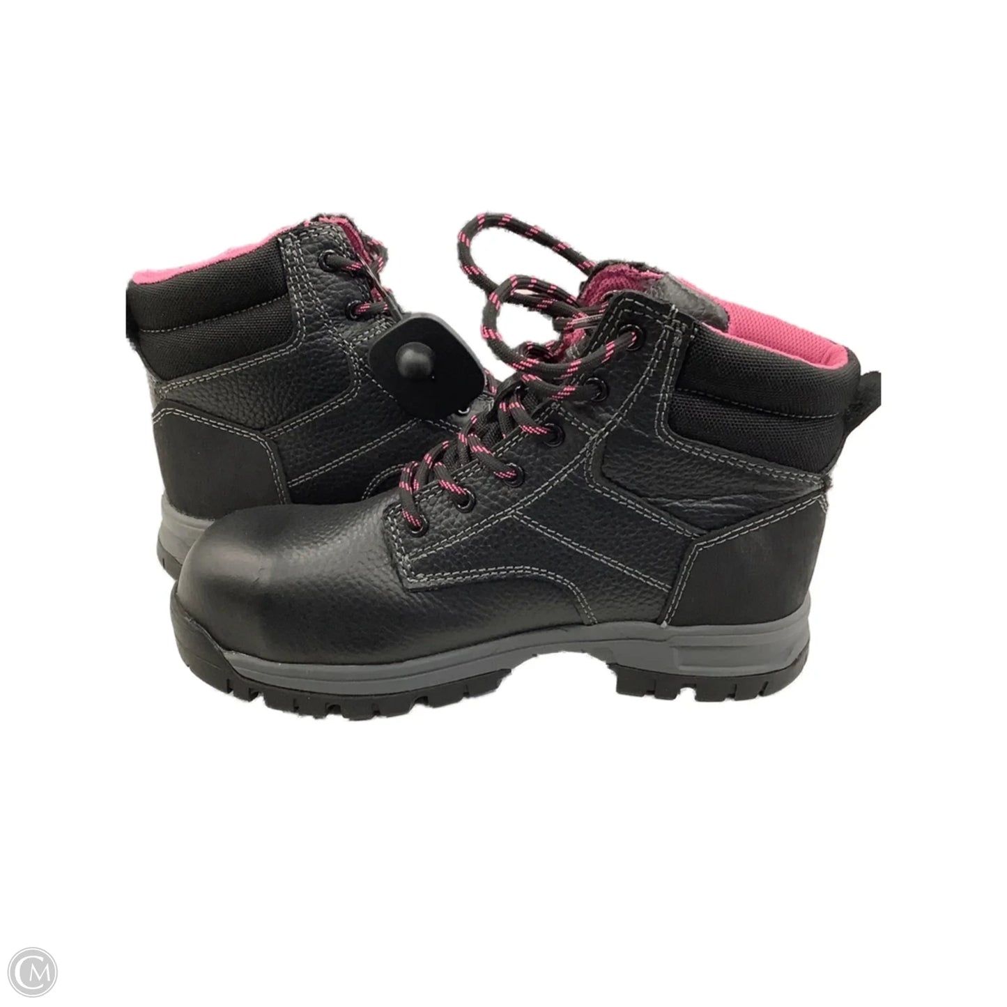 Boots Ankle Flats By Cmb In Black & Pink, Size: 6.5