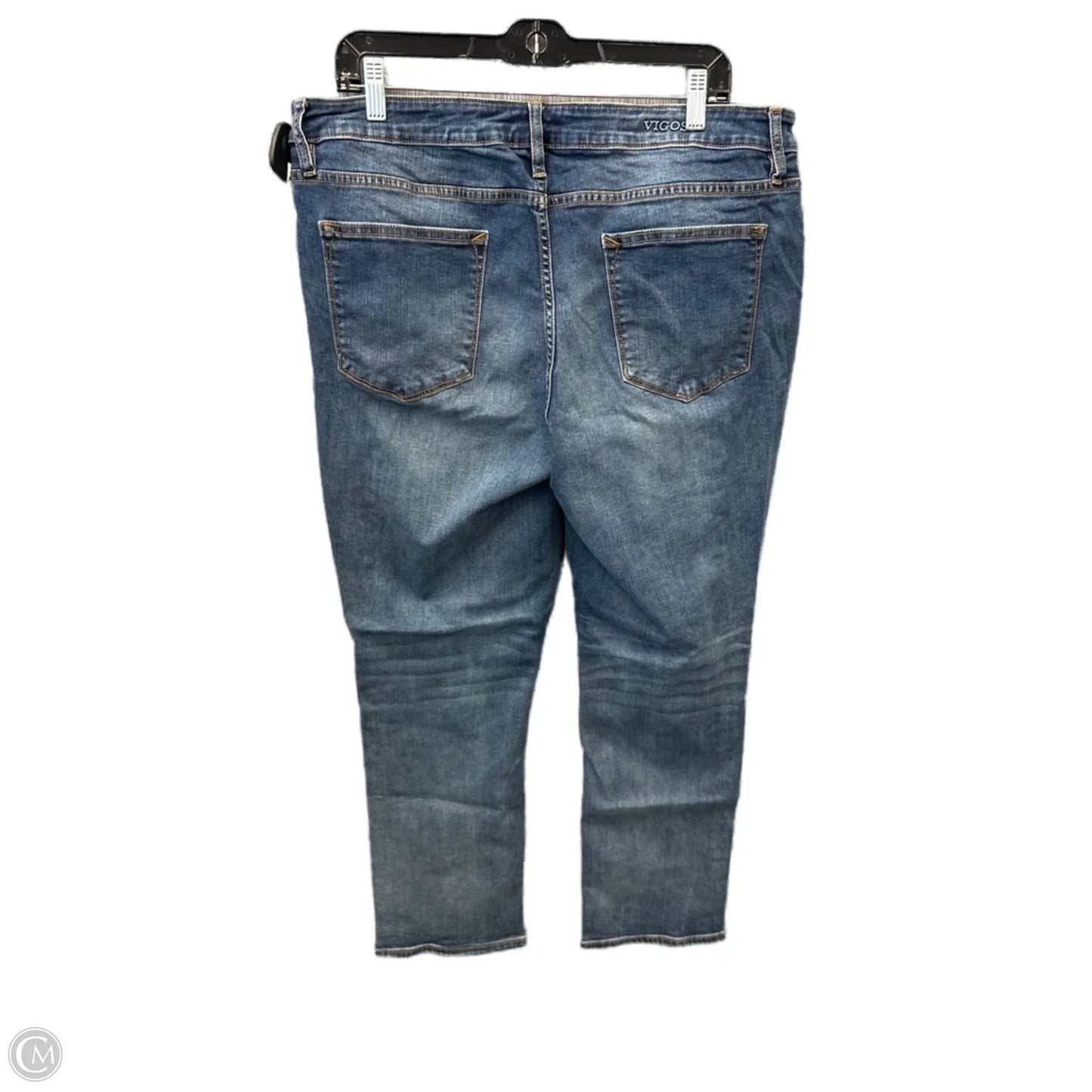 Jeans Straight By Vigoss In Blue Denim, Size: 18