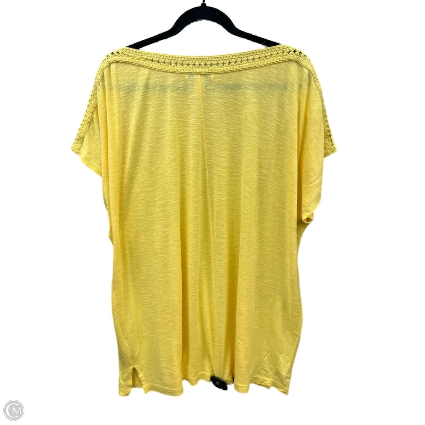 Top Short Sleeve By Cj Banks In Yellow, Size: 3x