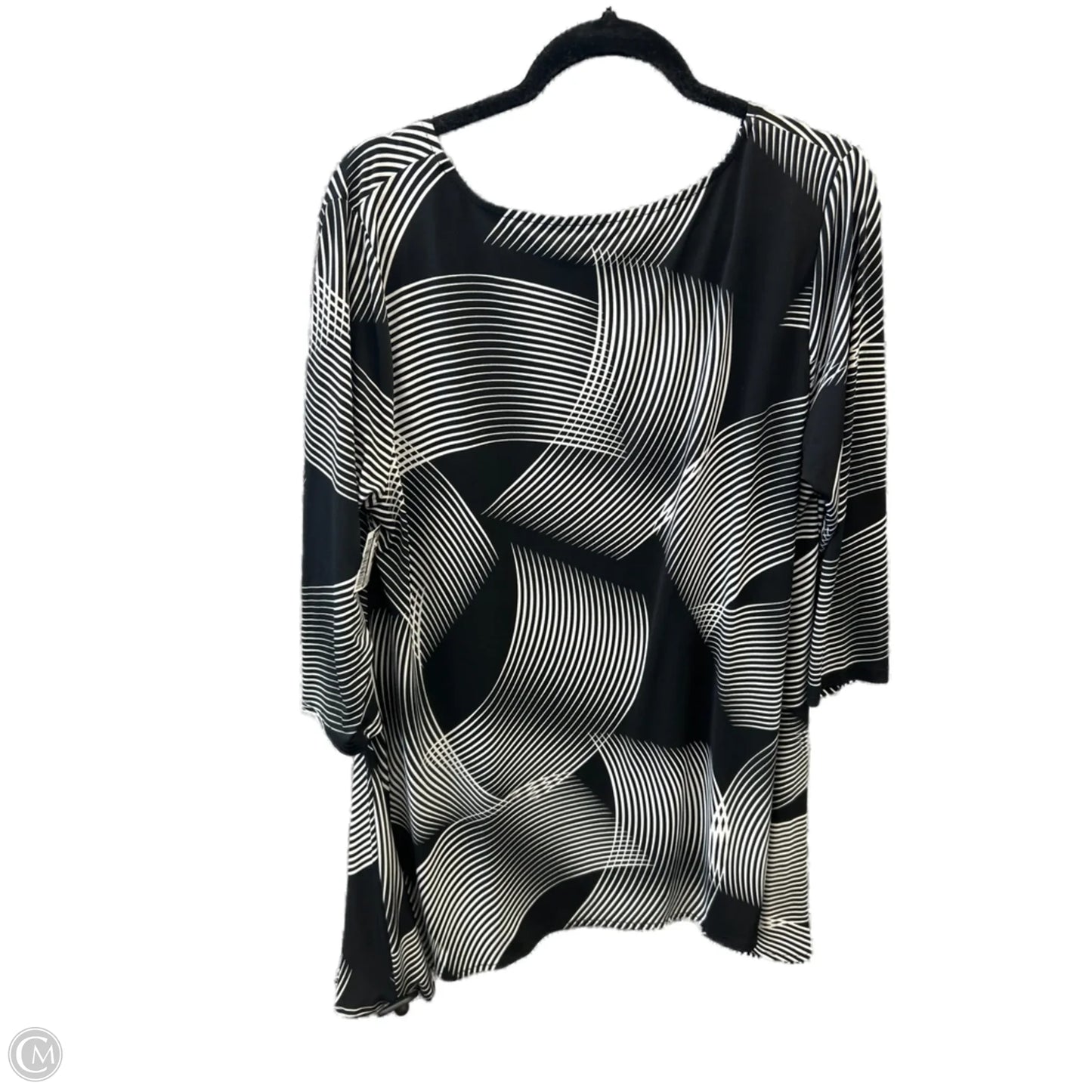 Tunic Long Sleeve By Alfani In Black, Size: L