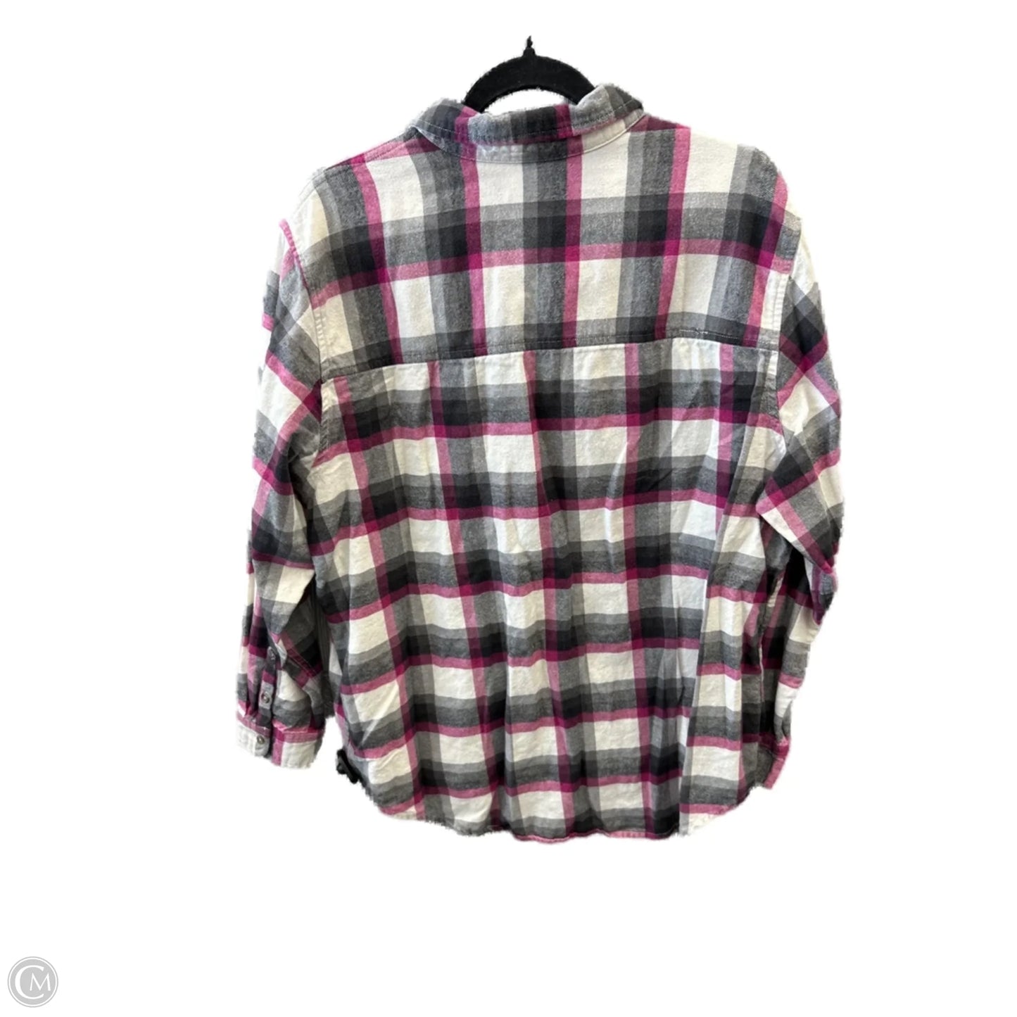 Top Long Sleeve By Universal Thread In Plaid Pattern, Size: Xxl