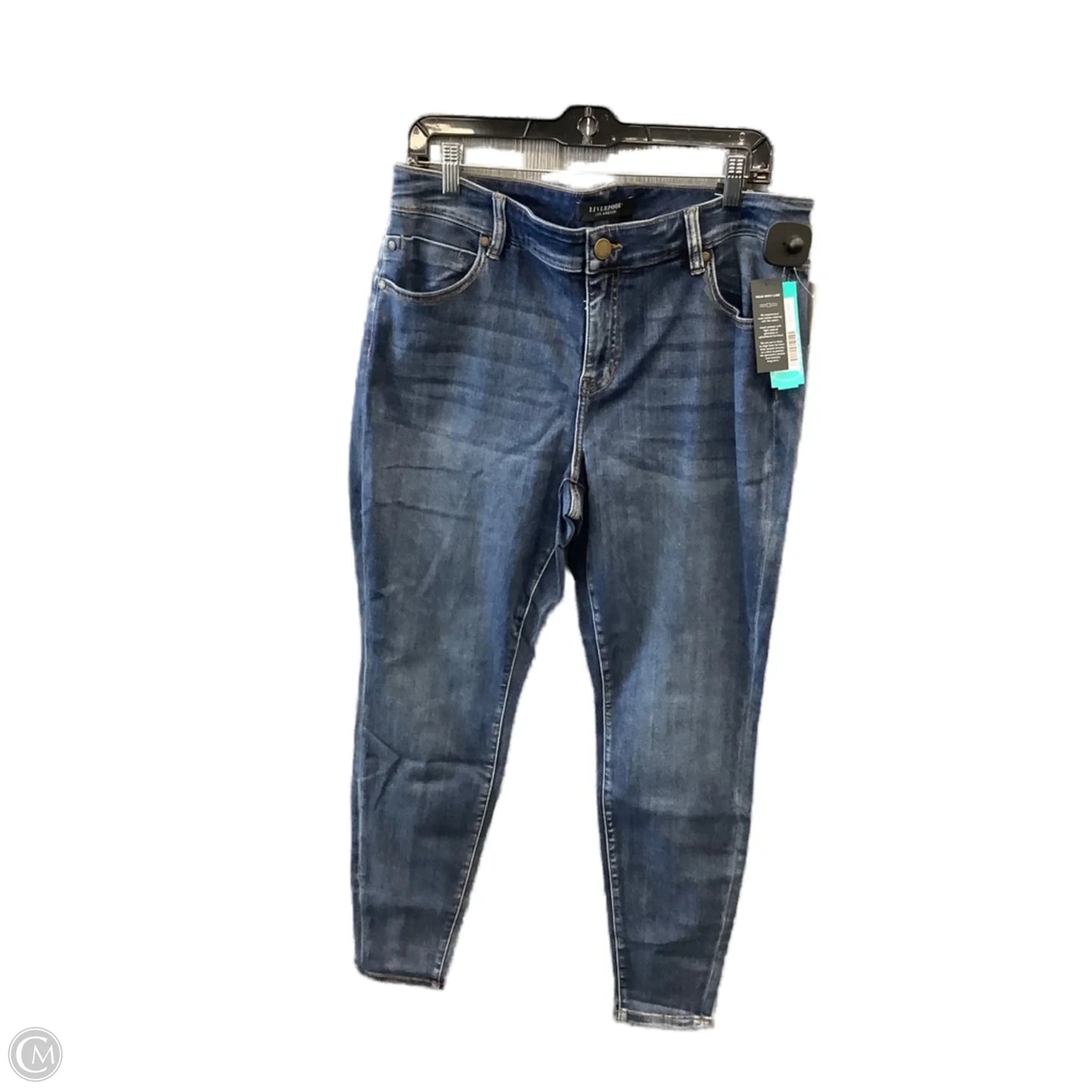 Jeans Skinny By Liverpool In Blue Denim, Size: 16