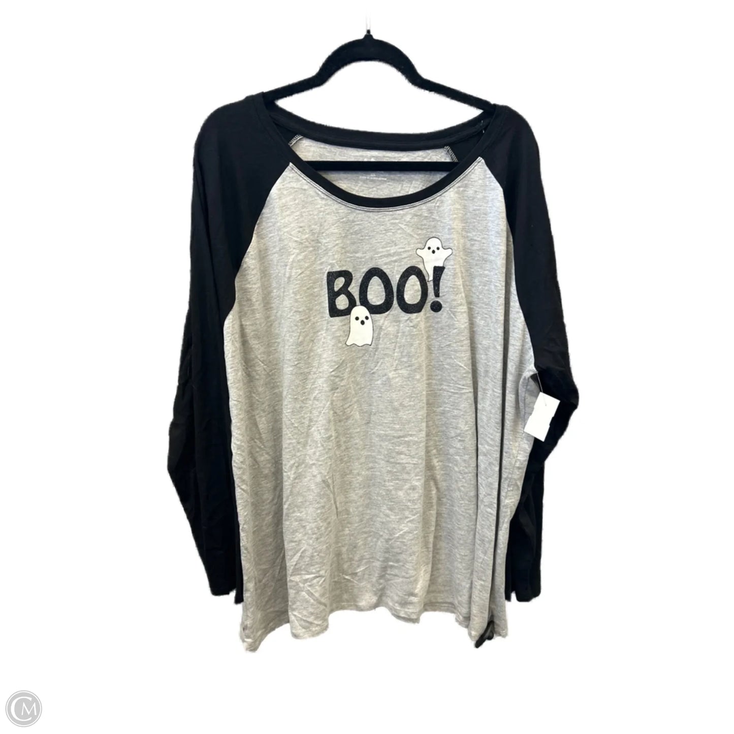 Top Long Sleeve By Clothes Mentor In Black & Grey, Size: 3x