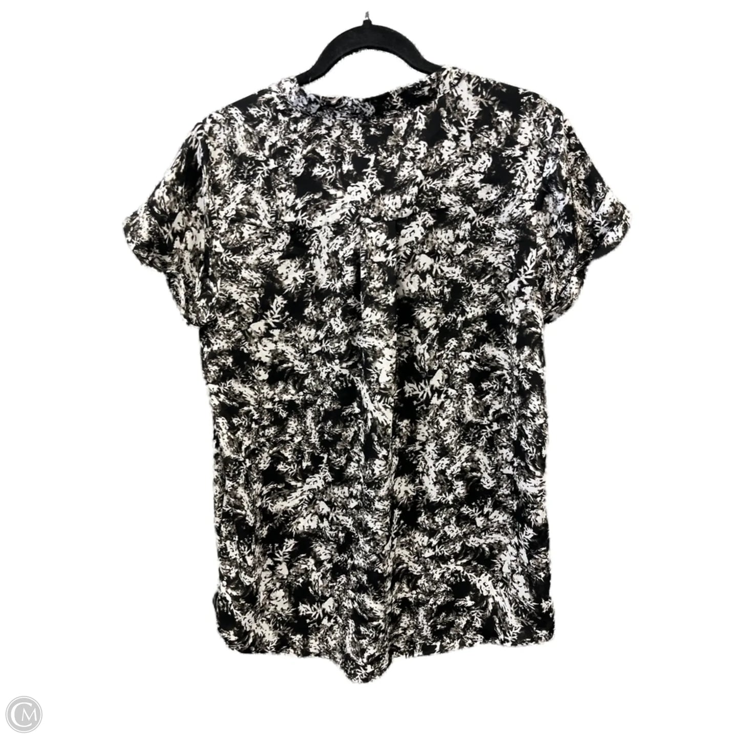 Top Short Sleeve By Simply Vera In Black & White, Size: L