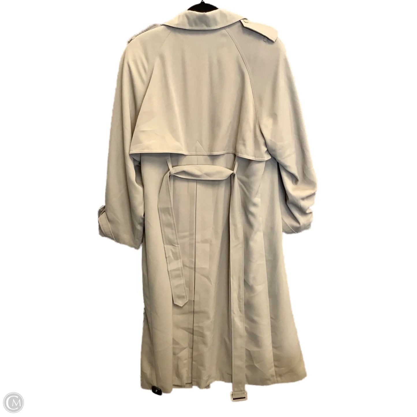 Coat Trench Coat By Valerie Stevens In Tan, Size: L