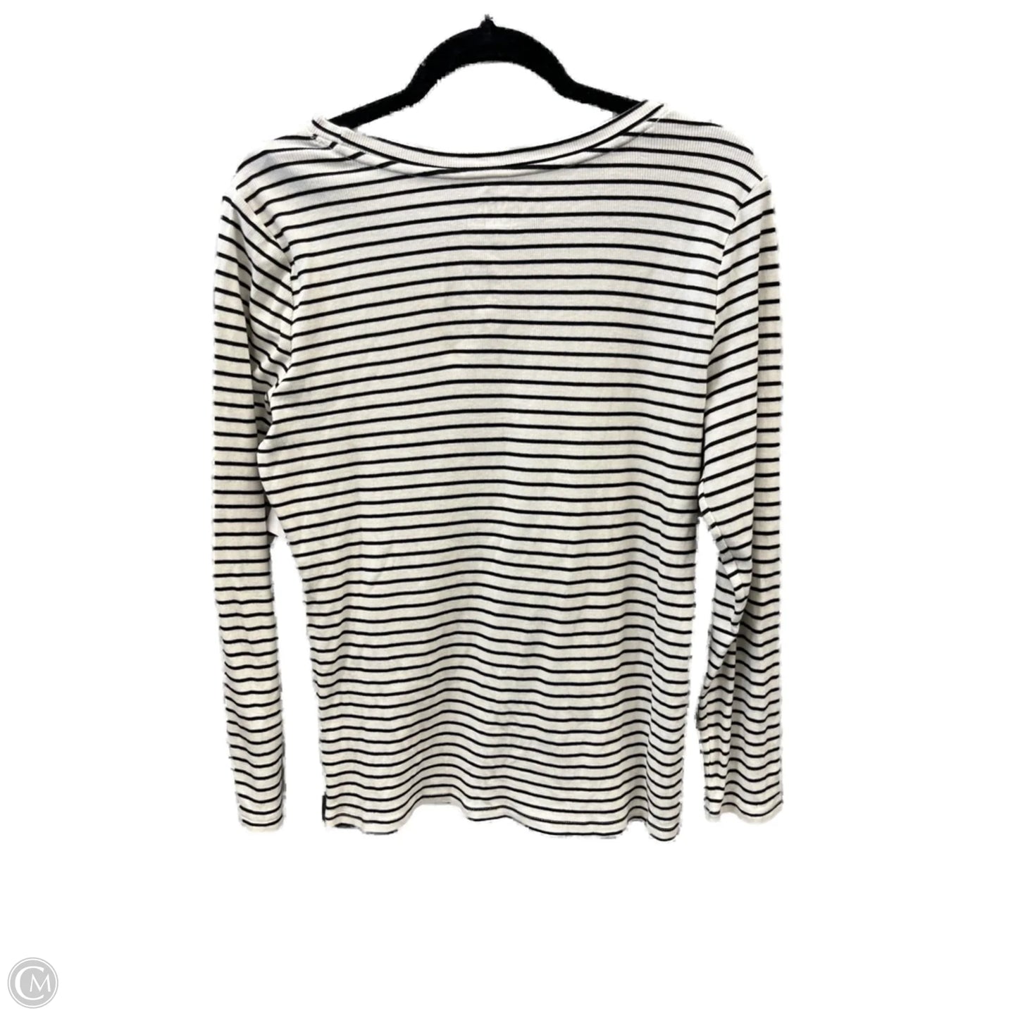 Top Long Sleeve By Time And Tru In Striped Pattern, Size: L