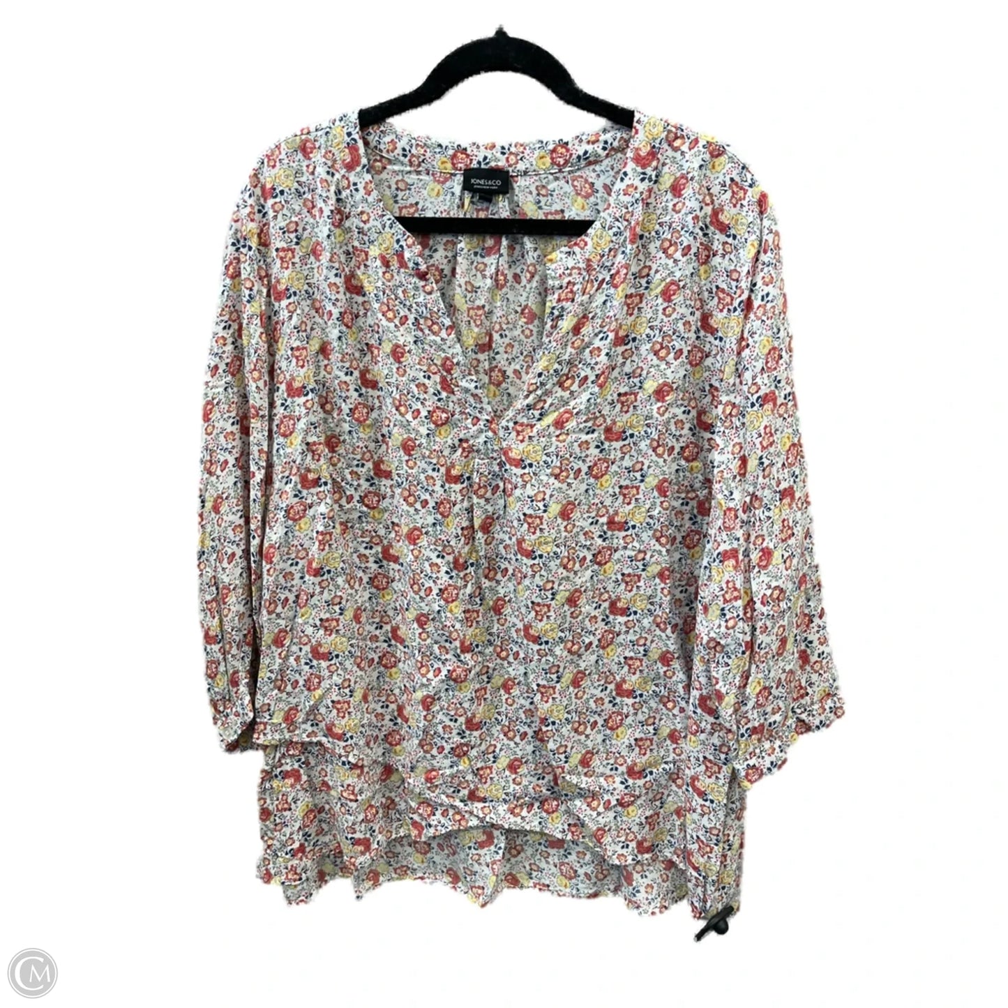Top Long Sleeve By Jones And Co In Multi-colored, Size: 2x
