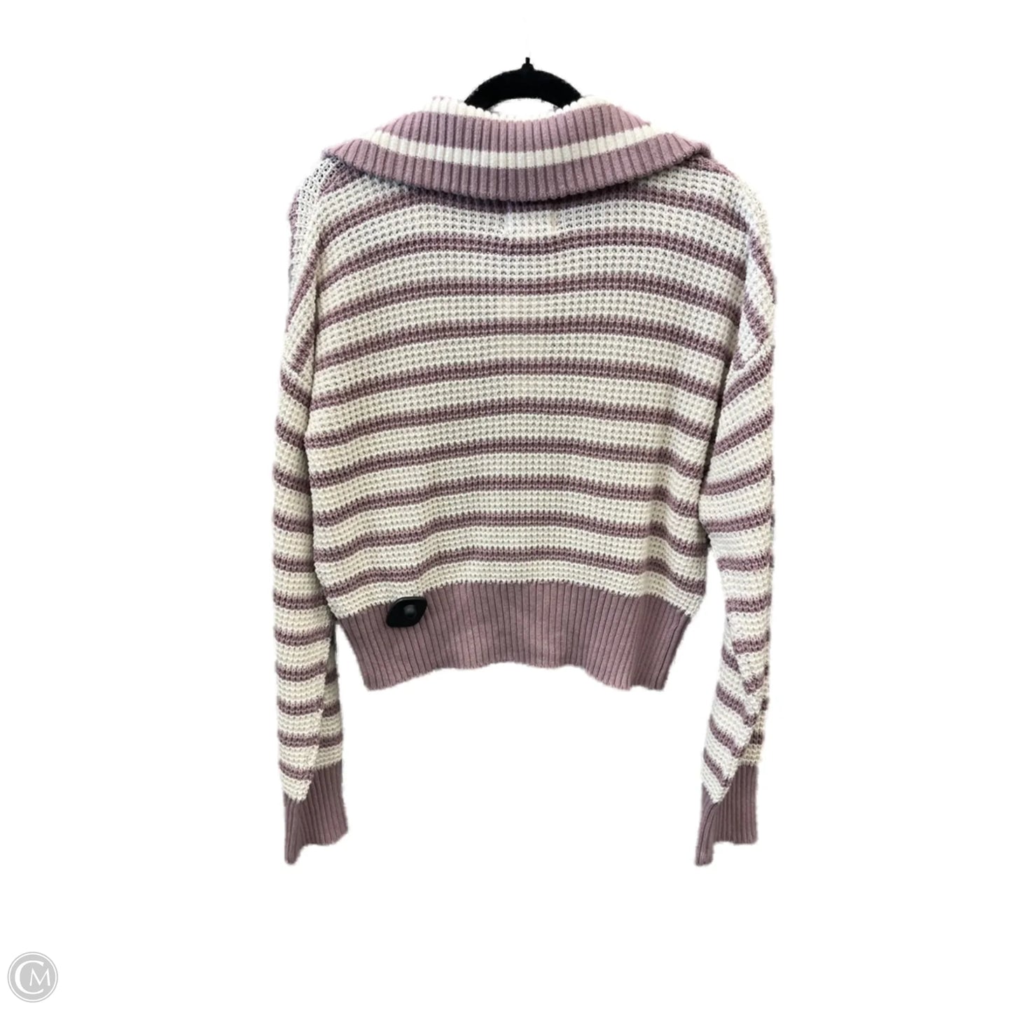 Sweater By Pink Rose In Purple & White, Size: L