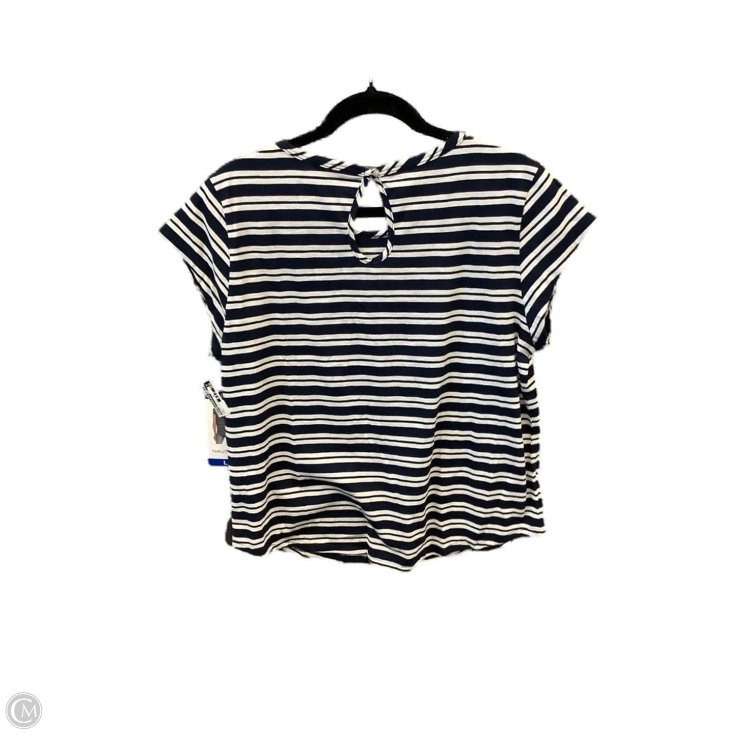 Top Short Sleeve By Nautica In Striped Pattern, Size: L