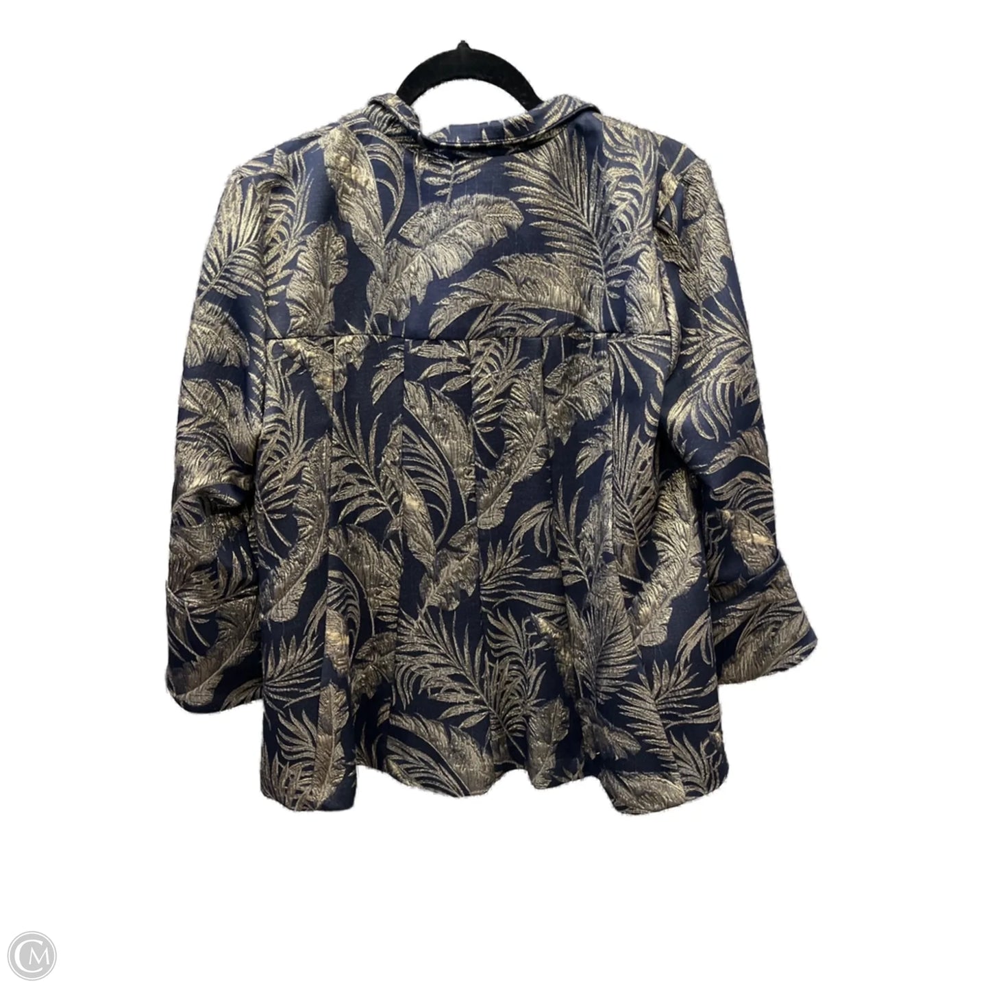 Blazer By Clothes Mentor In Blue & Gold, Size: Xl