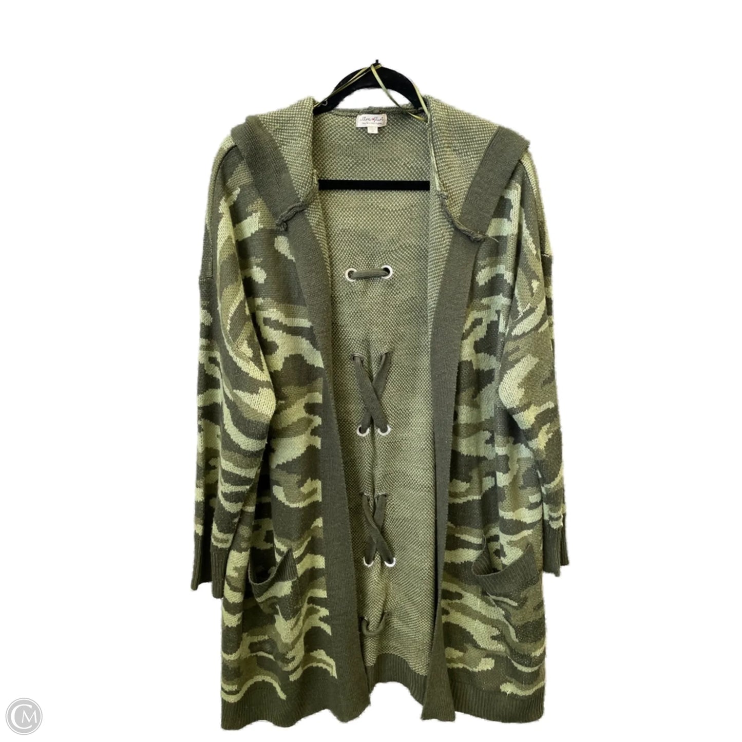 Cardigan By Ultra Flirt In Camouflage Print, Size: 3x