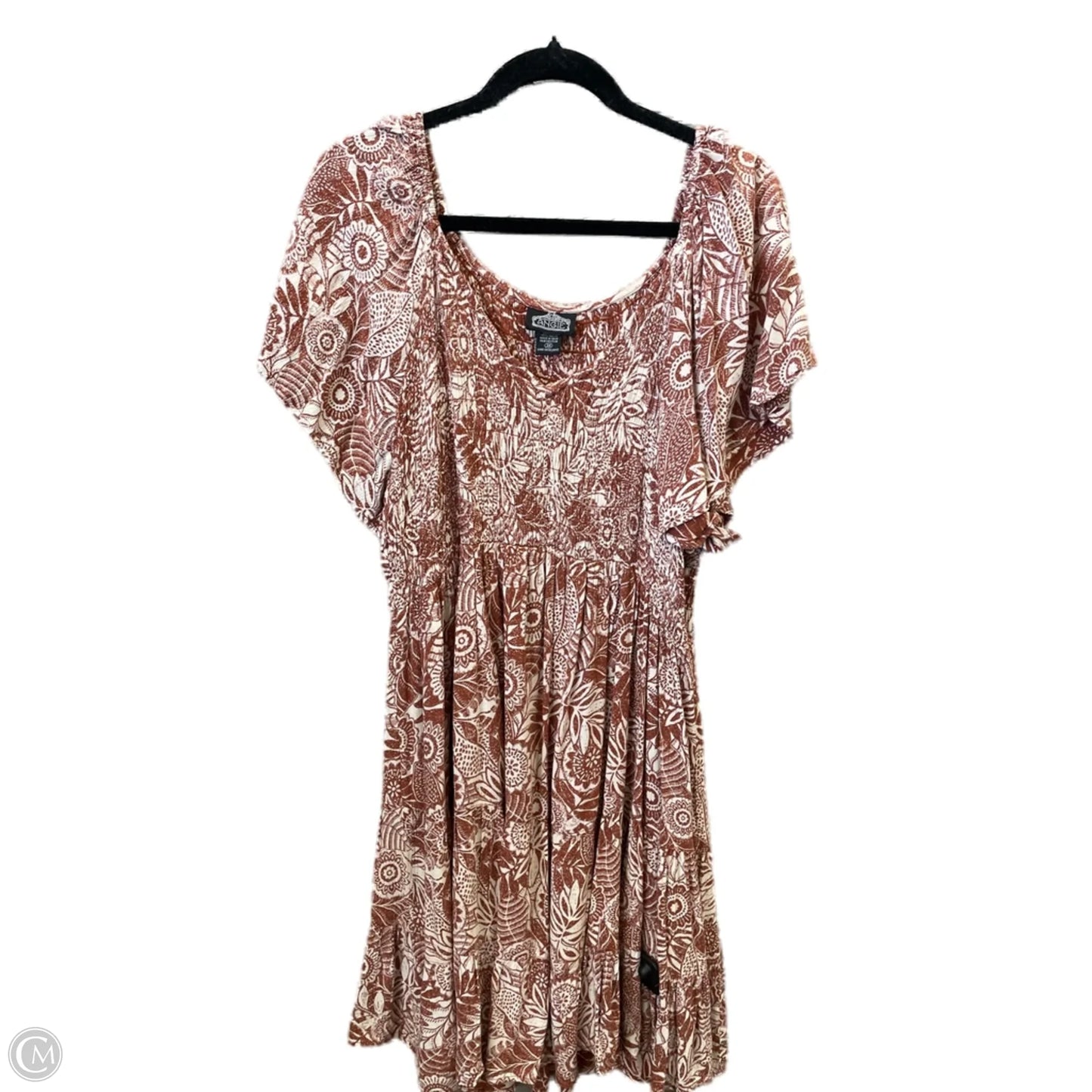 Dress Casual Midi By Angie In Brown, Size: 3x
