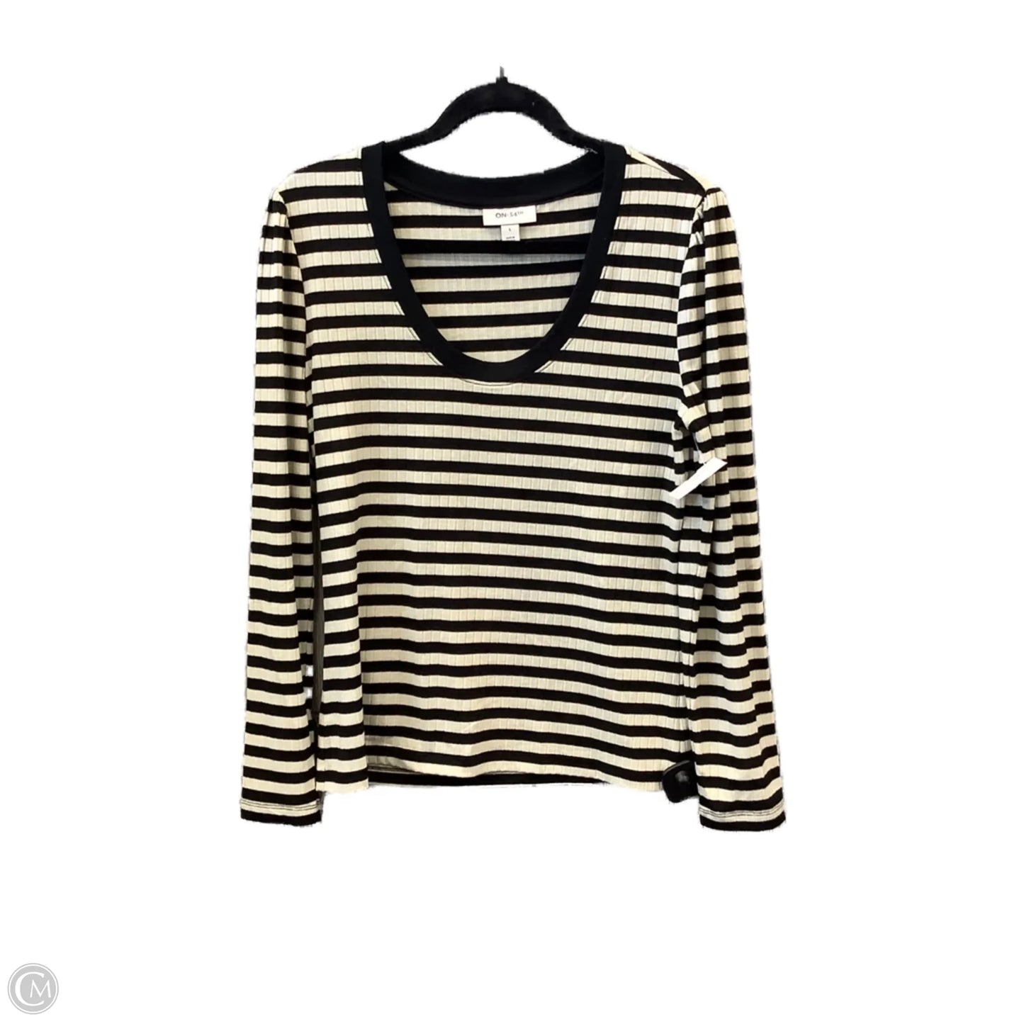 Top Long Sleeve By On 34th In Striped Pattern, Size: L