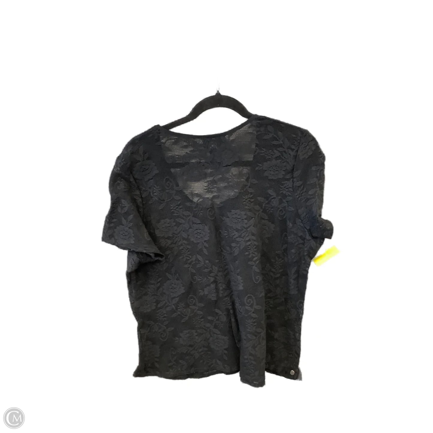 Top Short Sleeve By Venezia In Black, Size: 3x