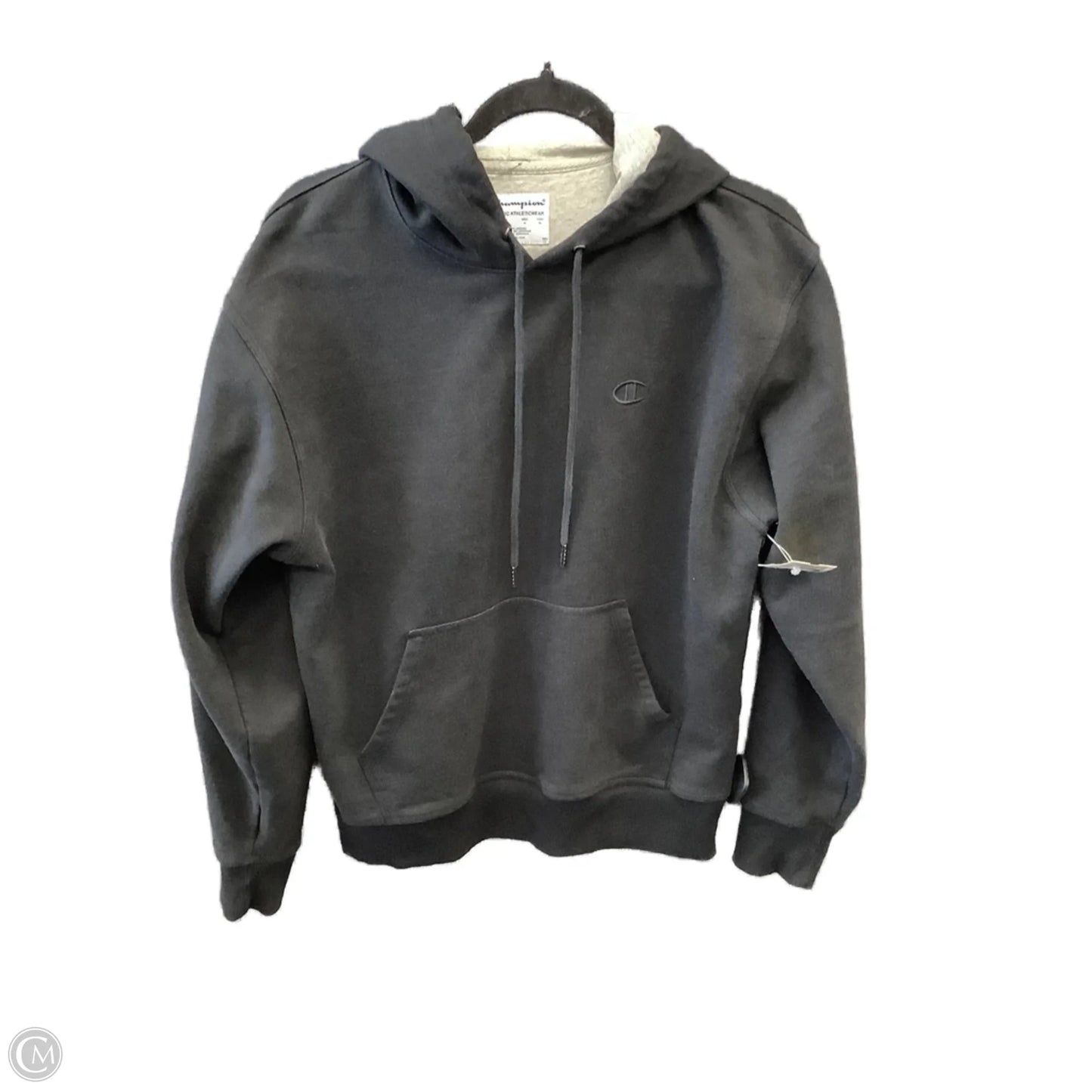Athletic Sweatshirt Hoodie By Champion In Black, Size: M