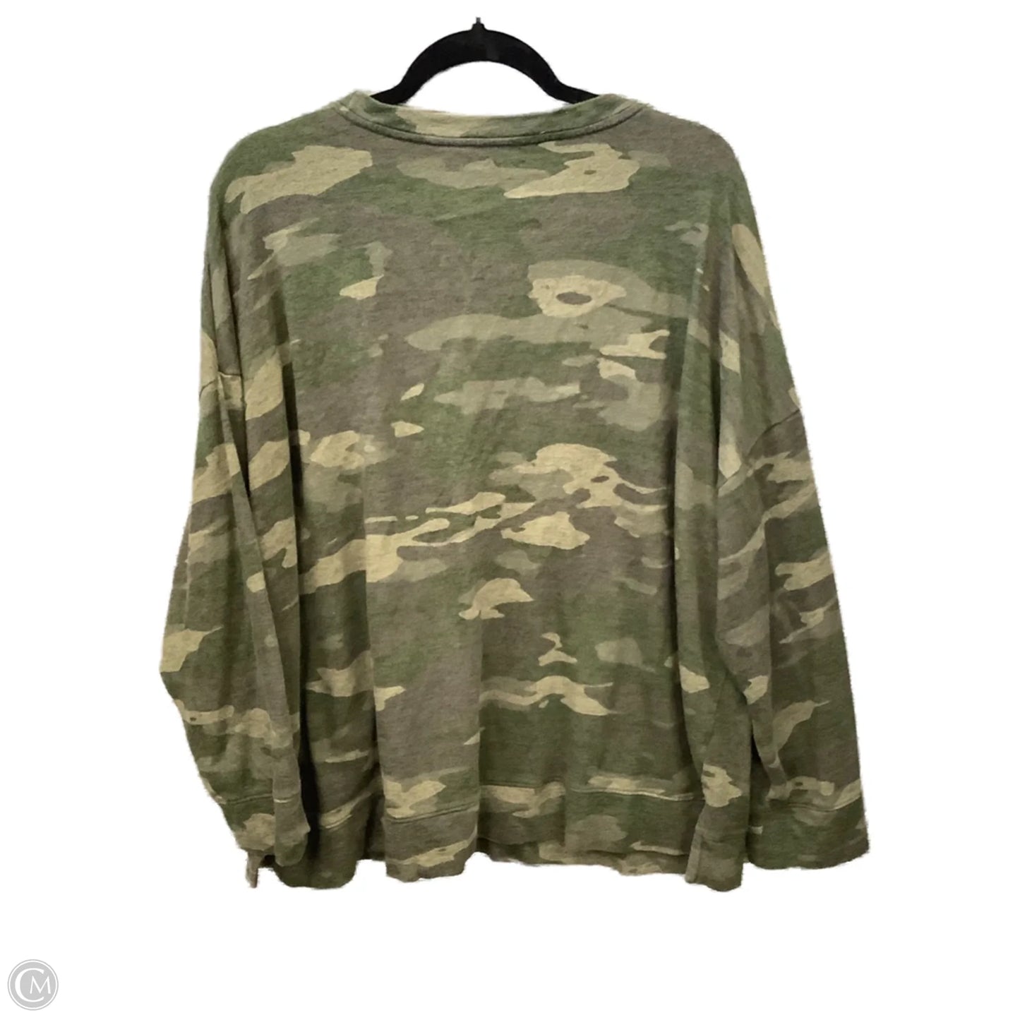 Top Long Sleeve By Terra & Sky In Camouflage Print, Size: 2x