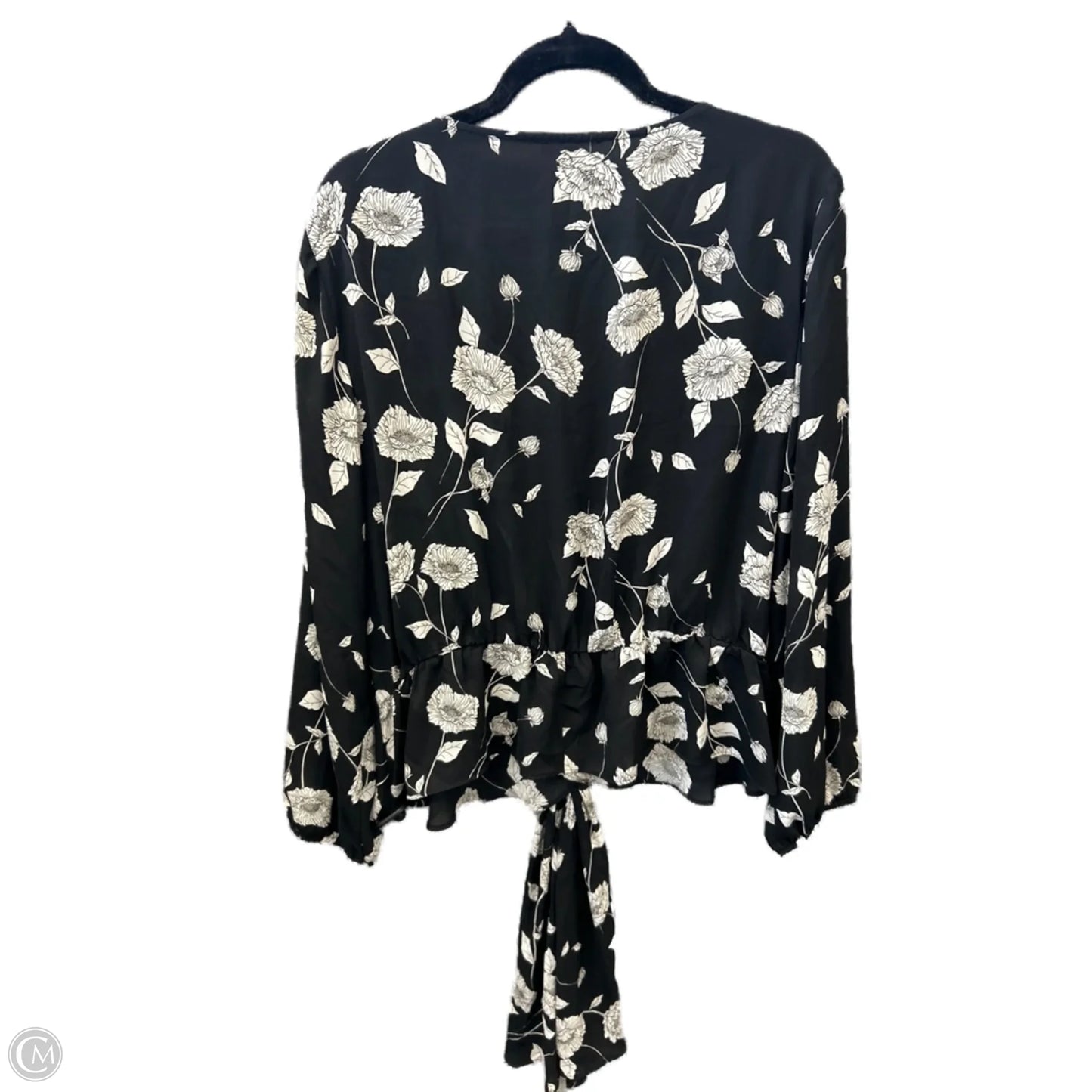 Blouse Long Sleeve By Maurices In Black & White, Size: Xxl