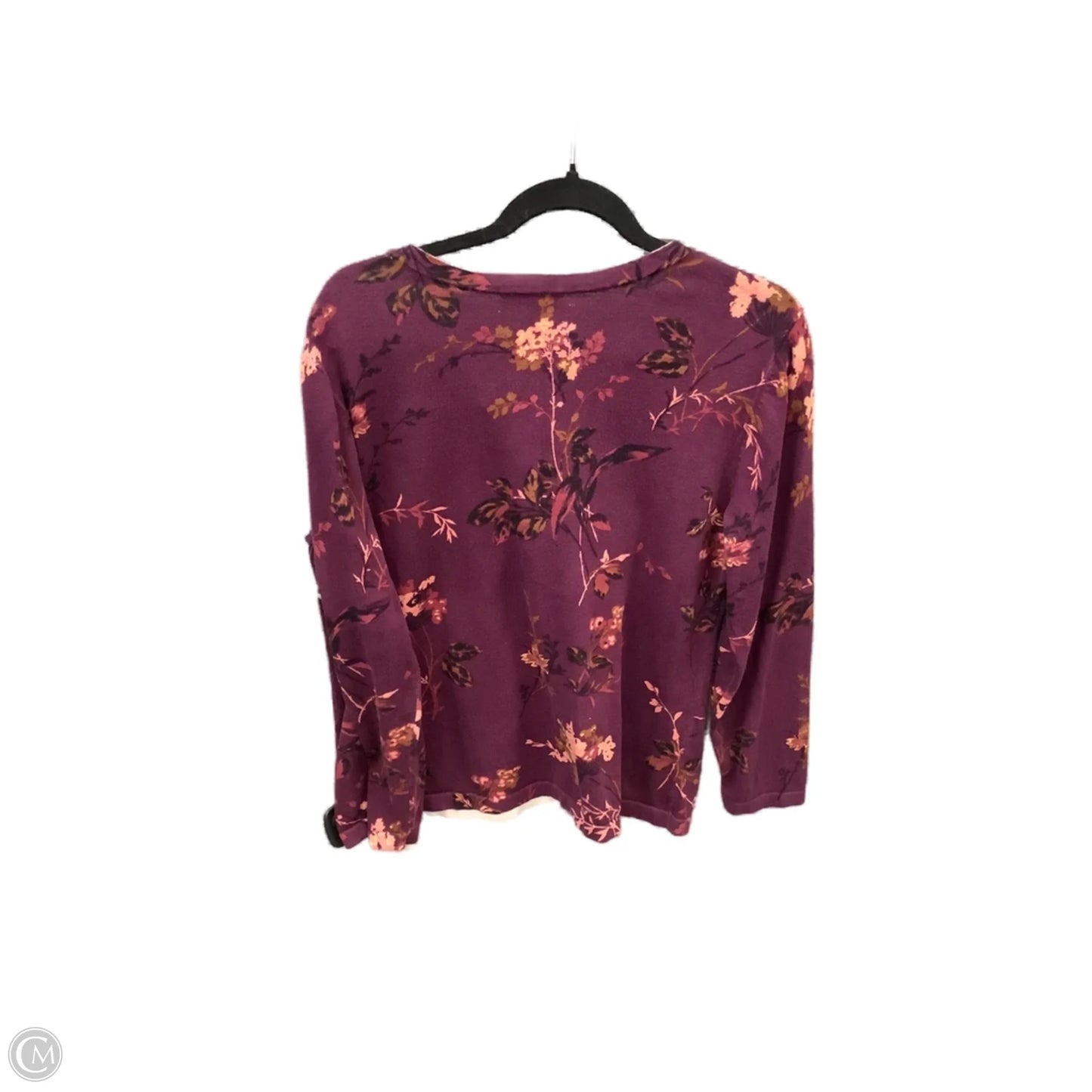 Cardigan By Christopher And Banks In Purple, Size: L