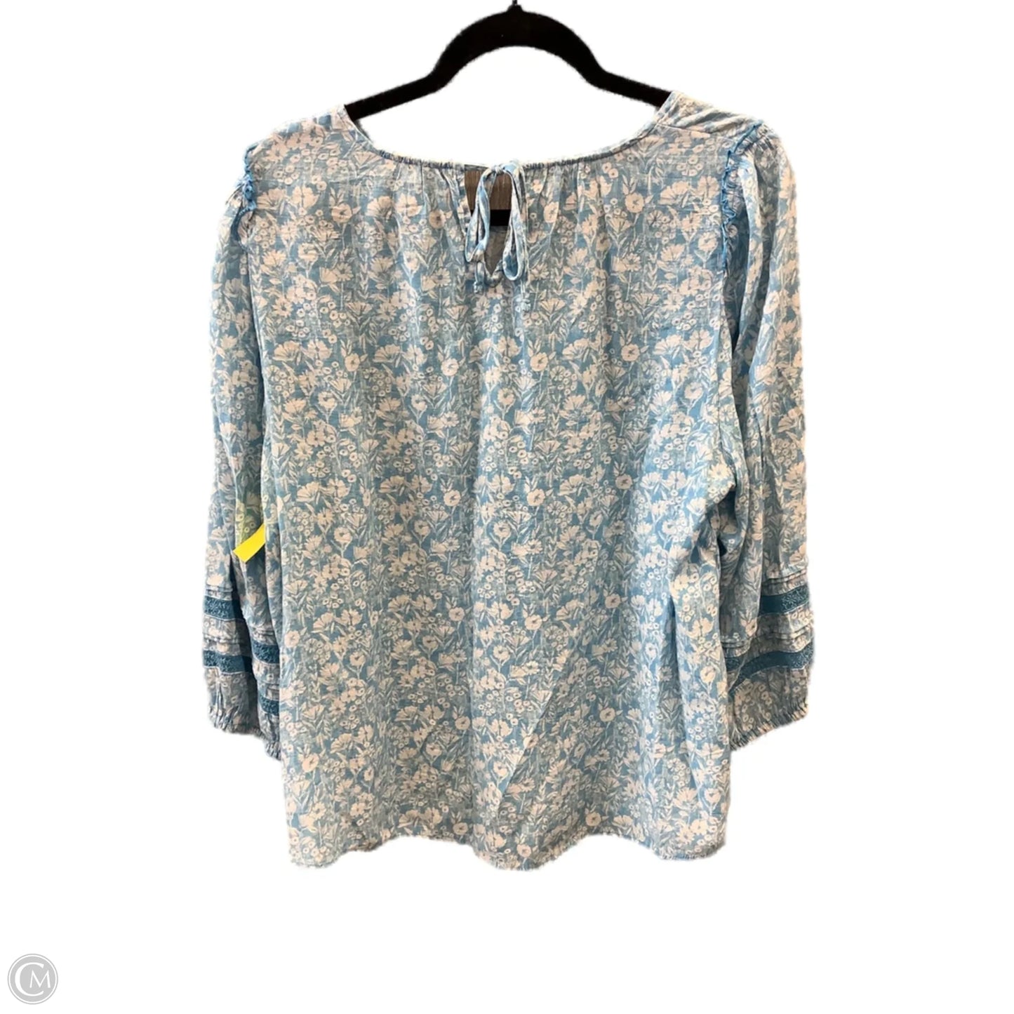 Top Long Sleeve By Lc Lauren Conrad In Blue & White, Size: Xxl