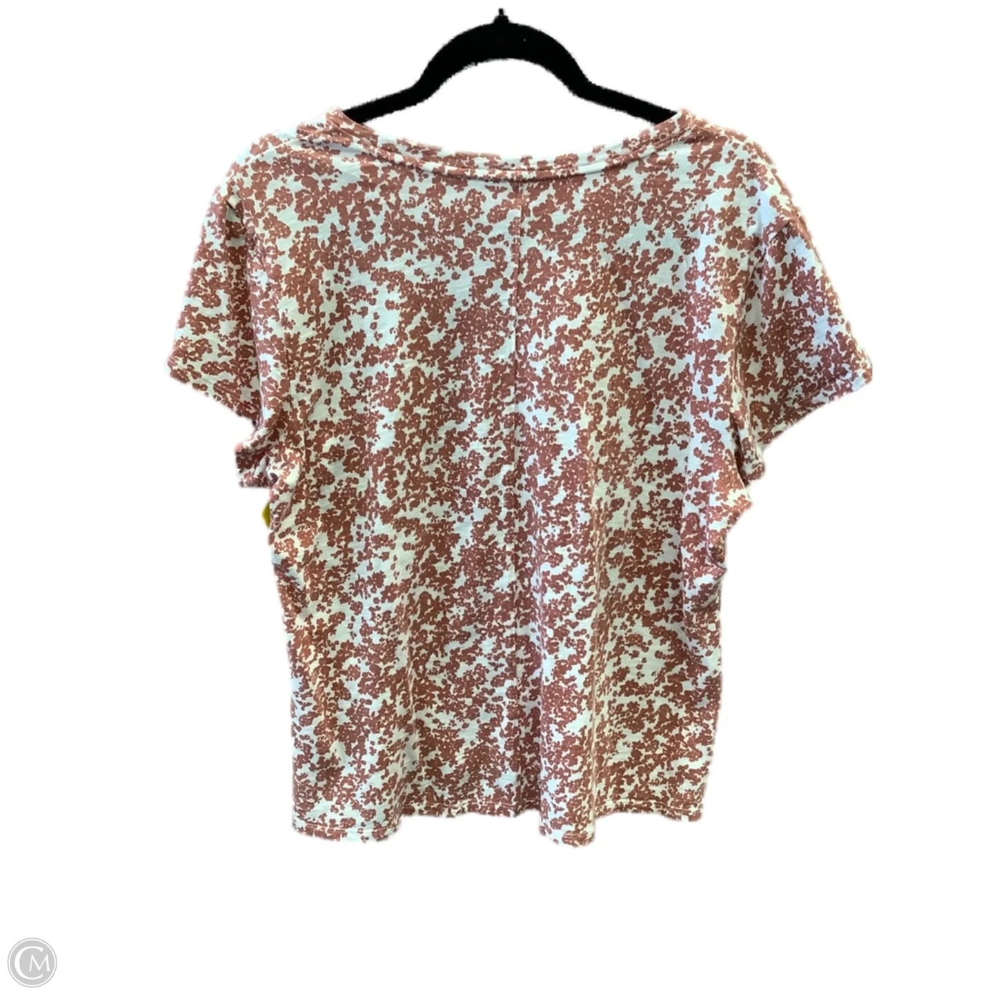 Top Short Sleeve By Lc Lauren Conrad In Orange & White, Size: Xxl
