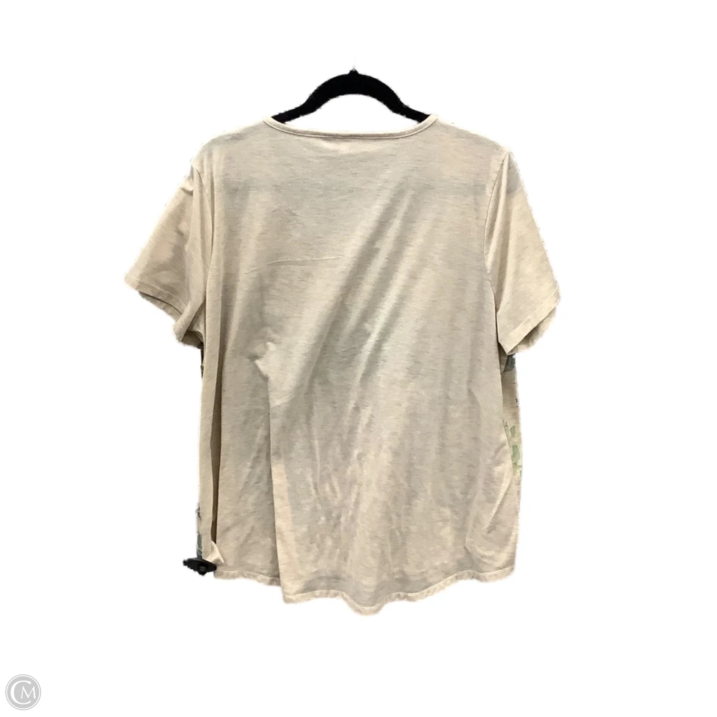 Top Short Sleeve By Cato In Beige, Size: 1x
