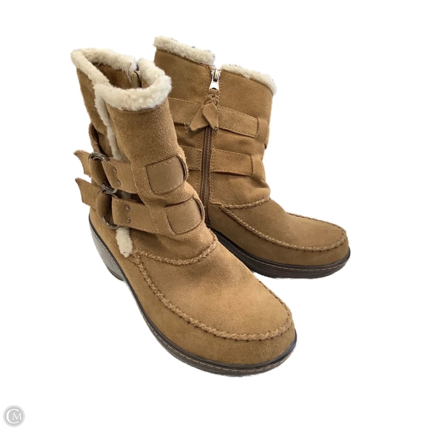 Boots Ankle Flats By Clothes Mentor In Brown, Size: 9