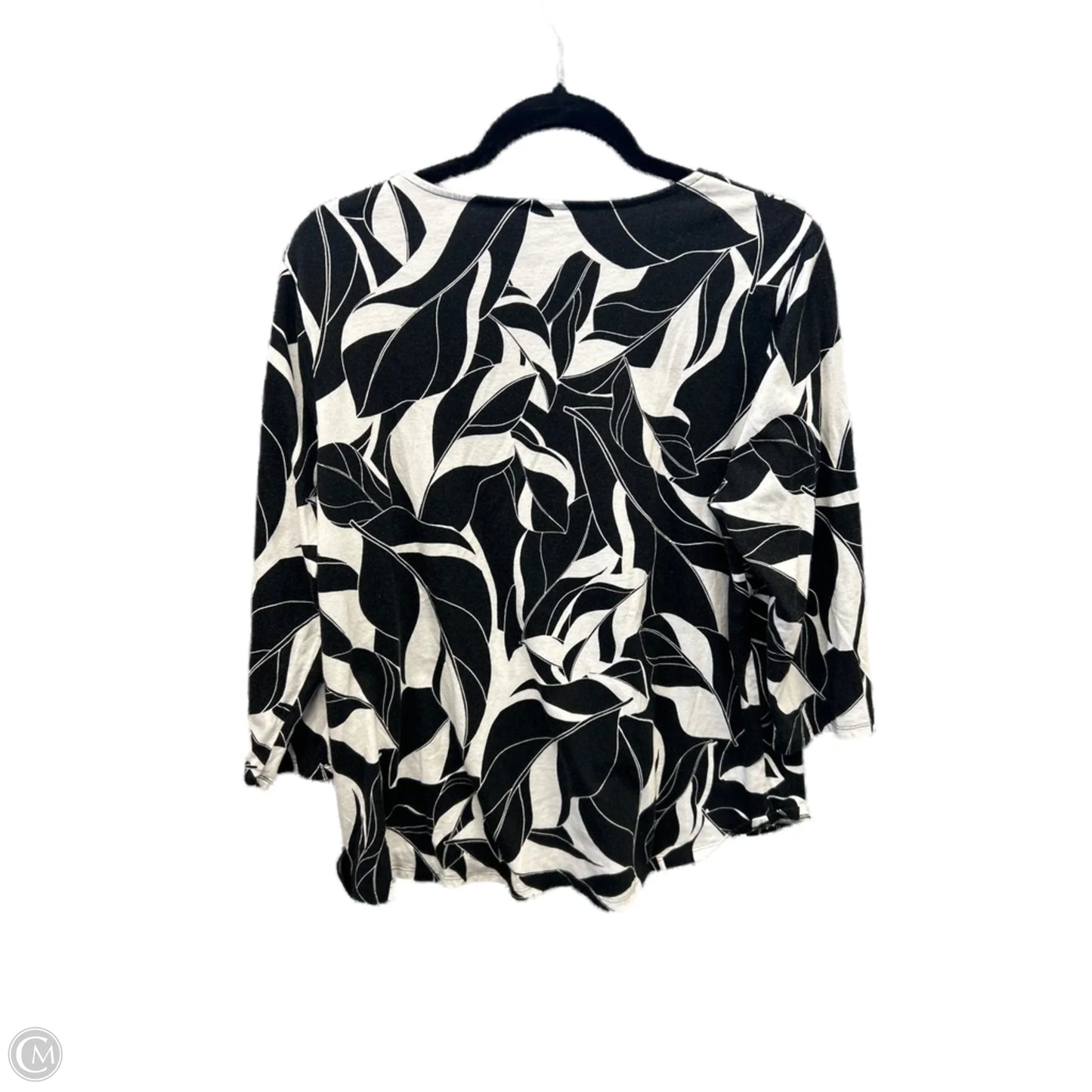 Top Long Sleeve By Chicos In Black & White, Size: L