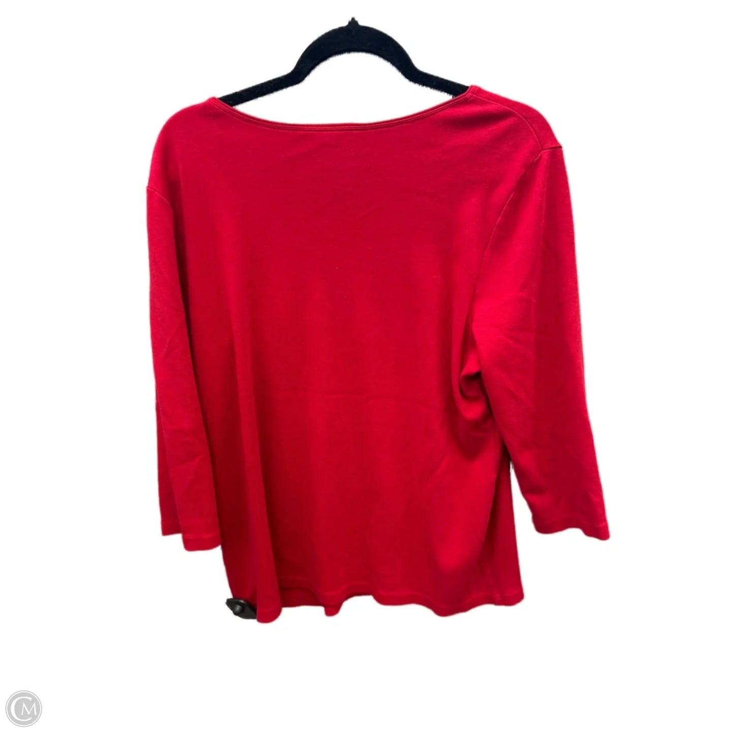 Top Long Sleeve Basic By Karen Scott In Red, Size: Xl