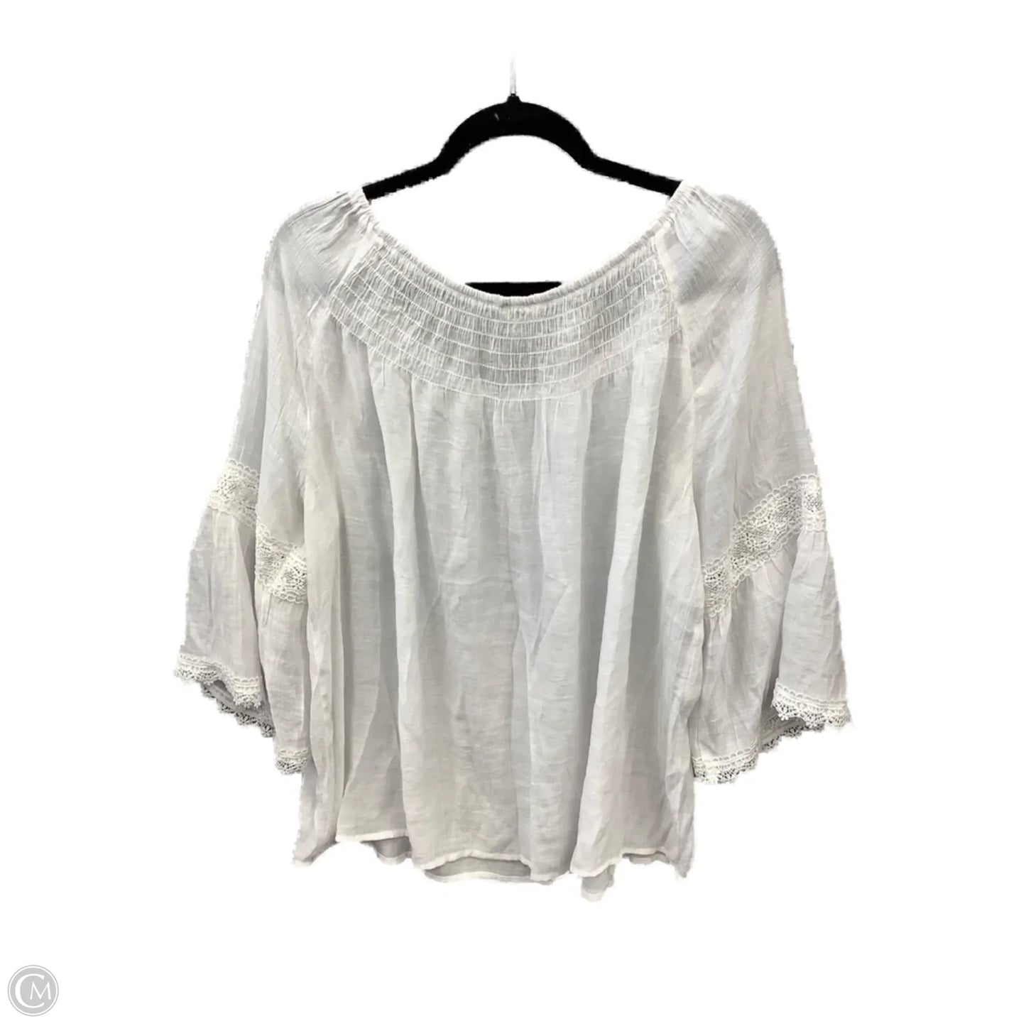 Top Long Sleeve By Cato In White, Size: Xl