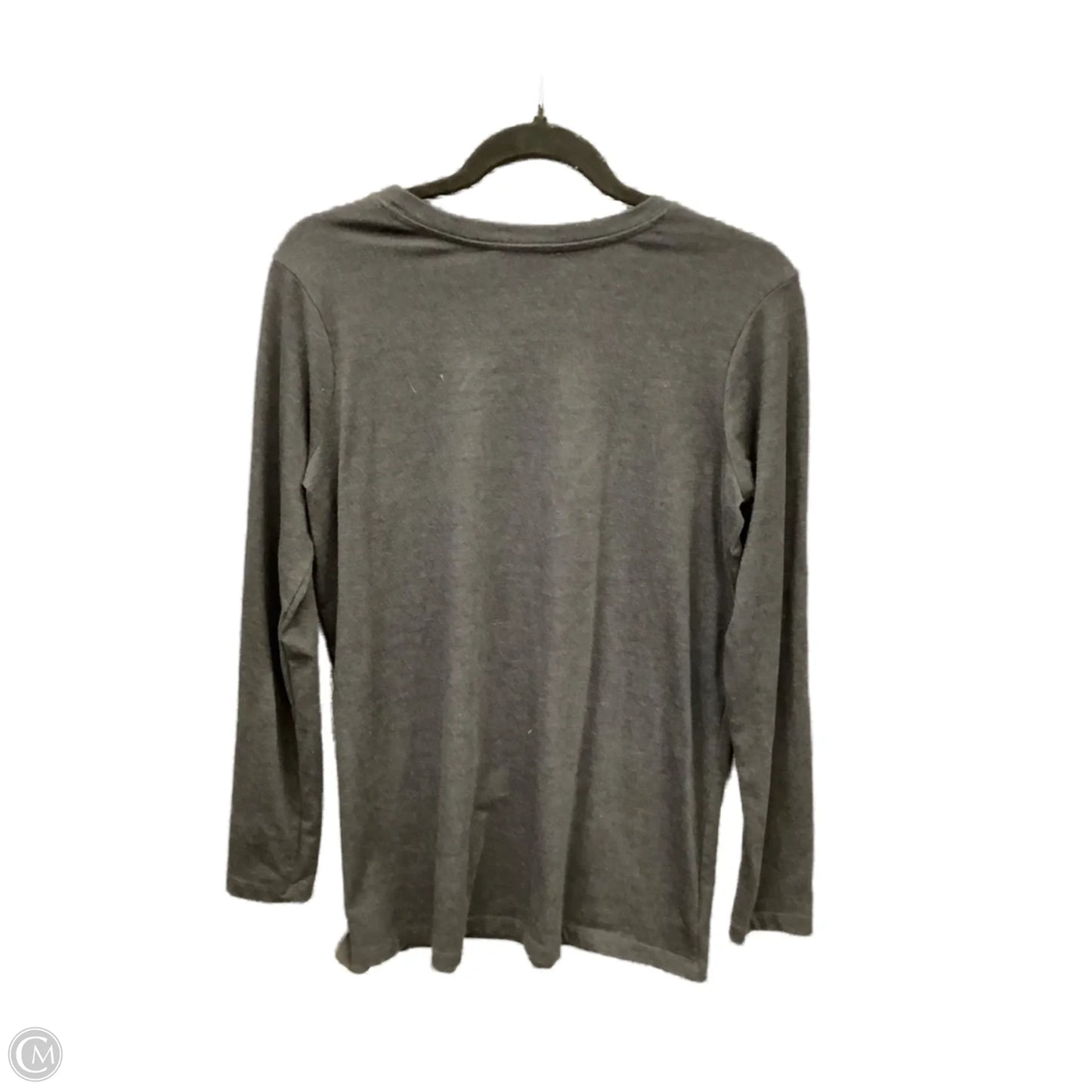 Top Long Sleeve Basic By Zenana In Grey, Size: L