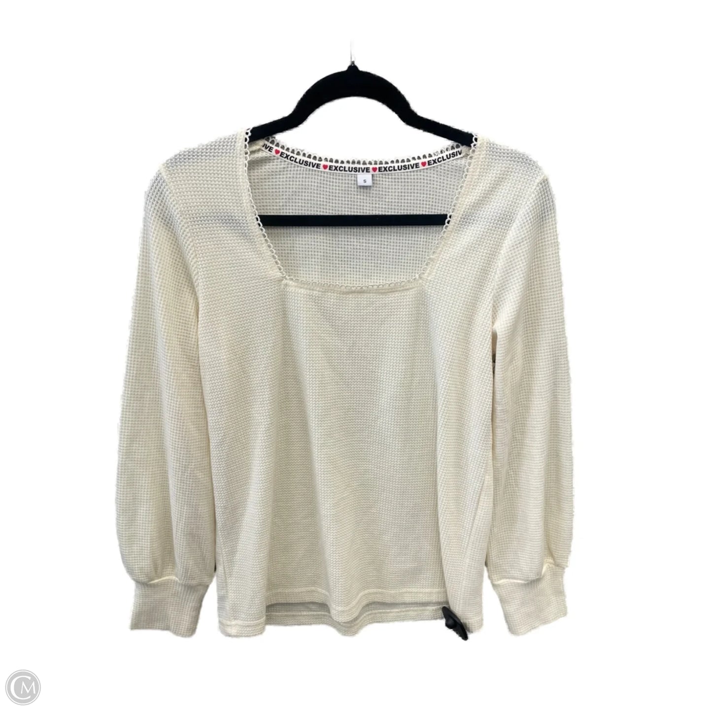 Top Long Sleeve By Exclusive In Cream, Size: S