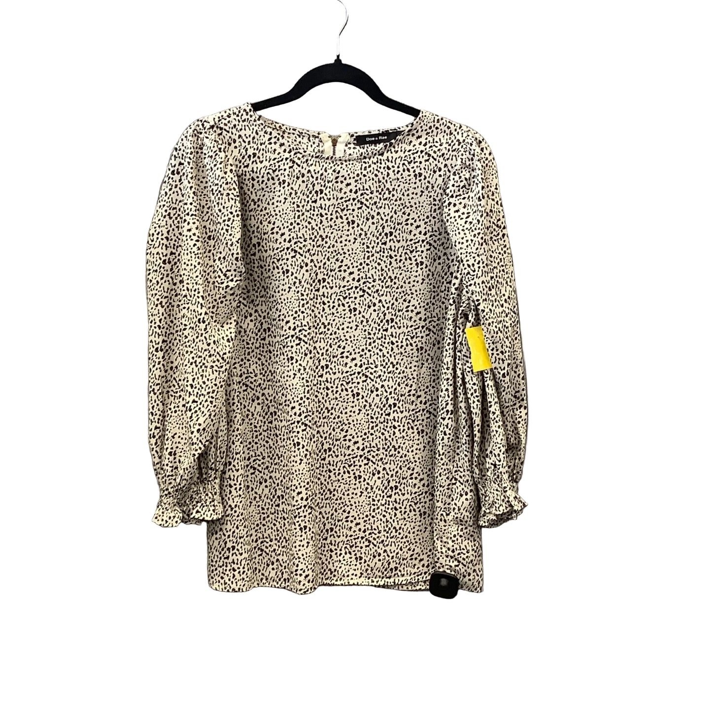 Blouse Long Sleeve By Doe & Rae In Animal Print, Size: L