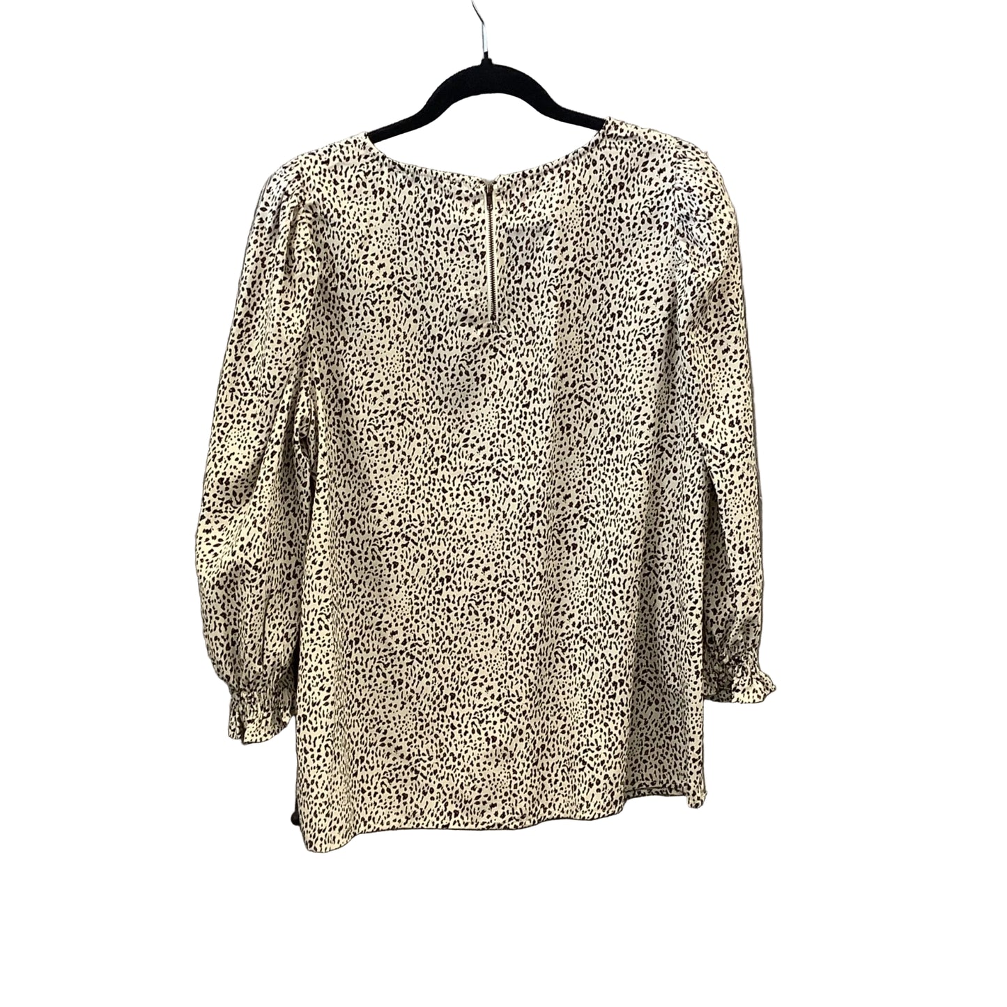 Blouse Long Sleeve By Doe & Rae In Animal Print, Size: L