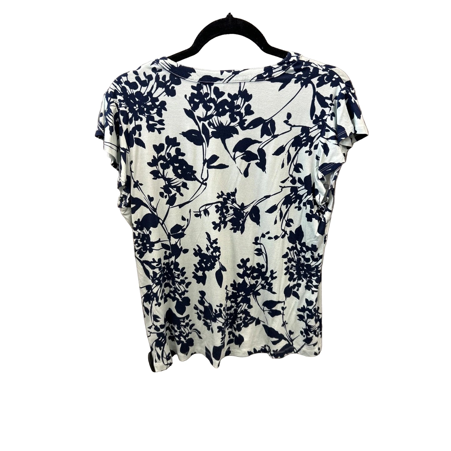 Blouse Short Sleeve By Liz Claiborne In Blue & Green, Size: M