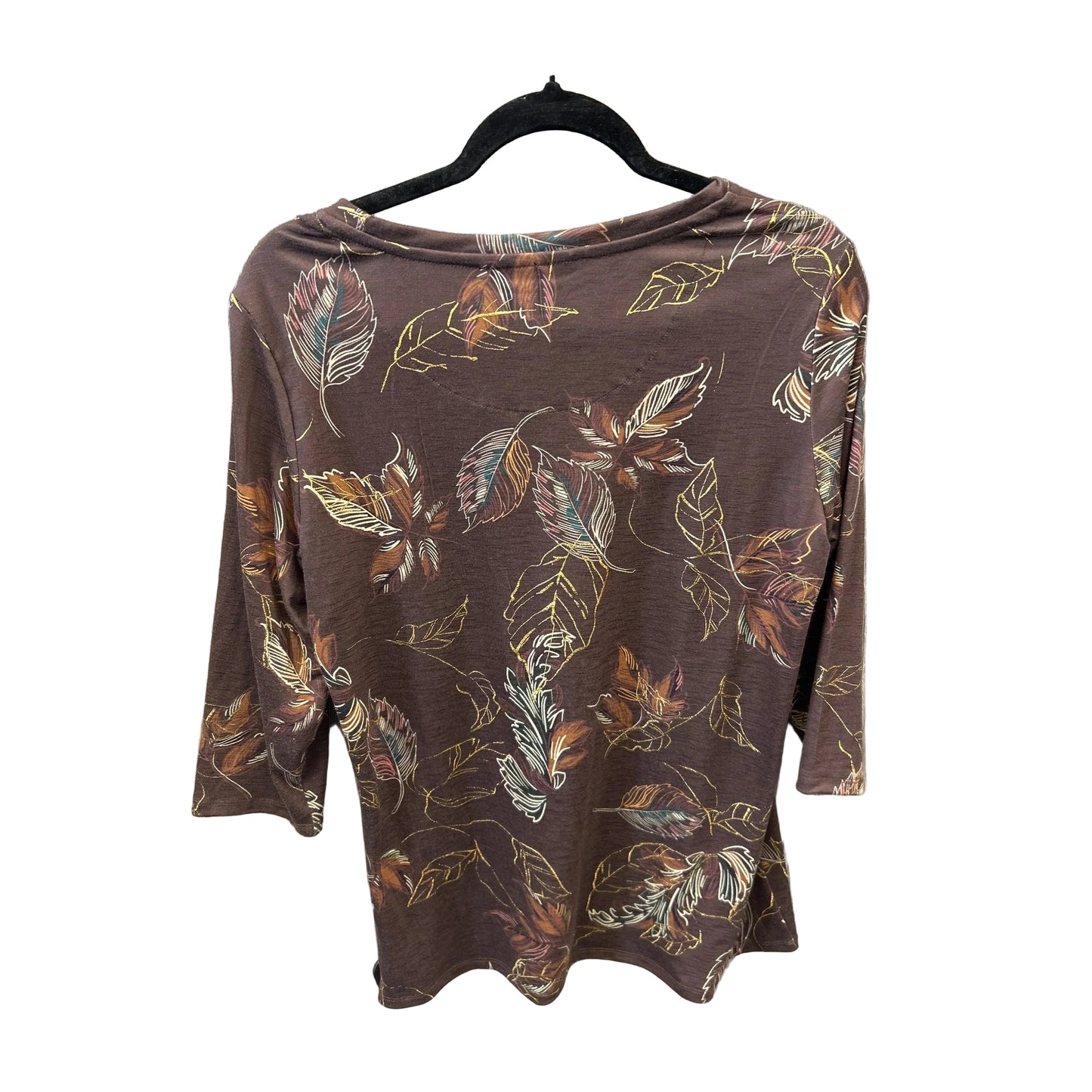 Top Long Sleeve By Christopher And Banks In Brown, Size: M