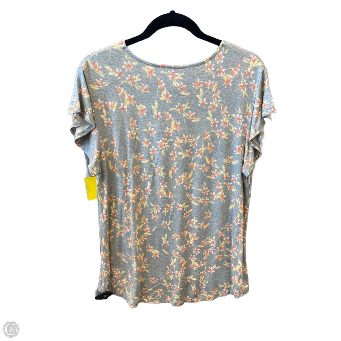 Top Short Sleeve By Liz Claiborne In Grey, Size: L