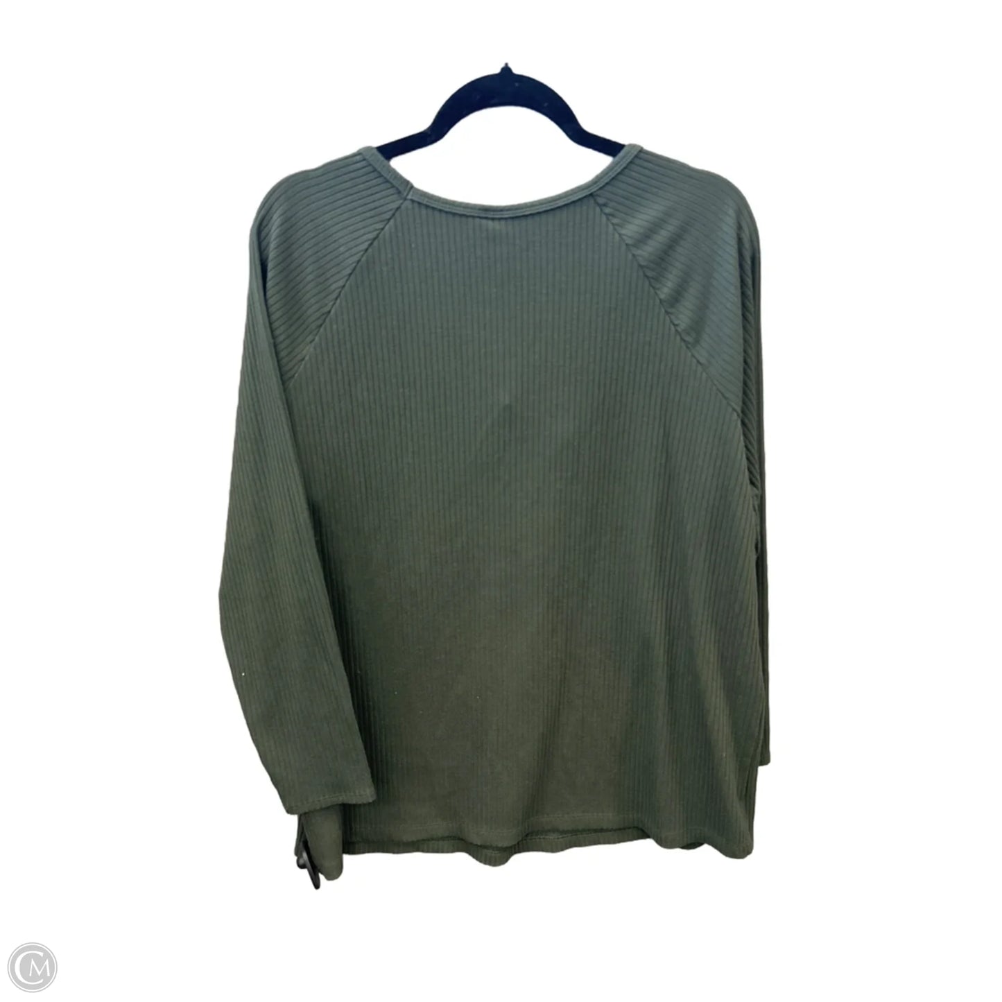 Top Long Sleeve By Terra & Sky In Green, Size: 1x