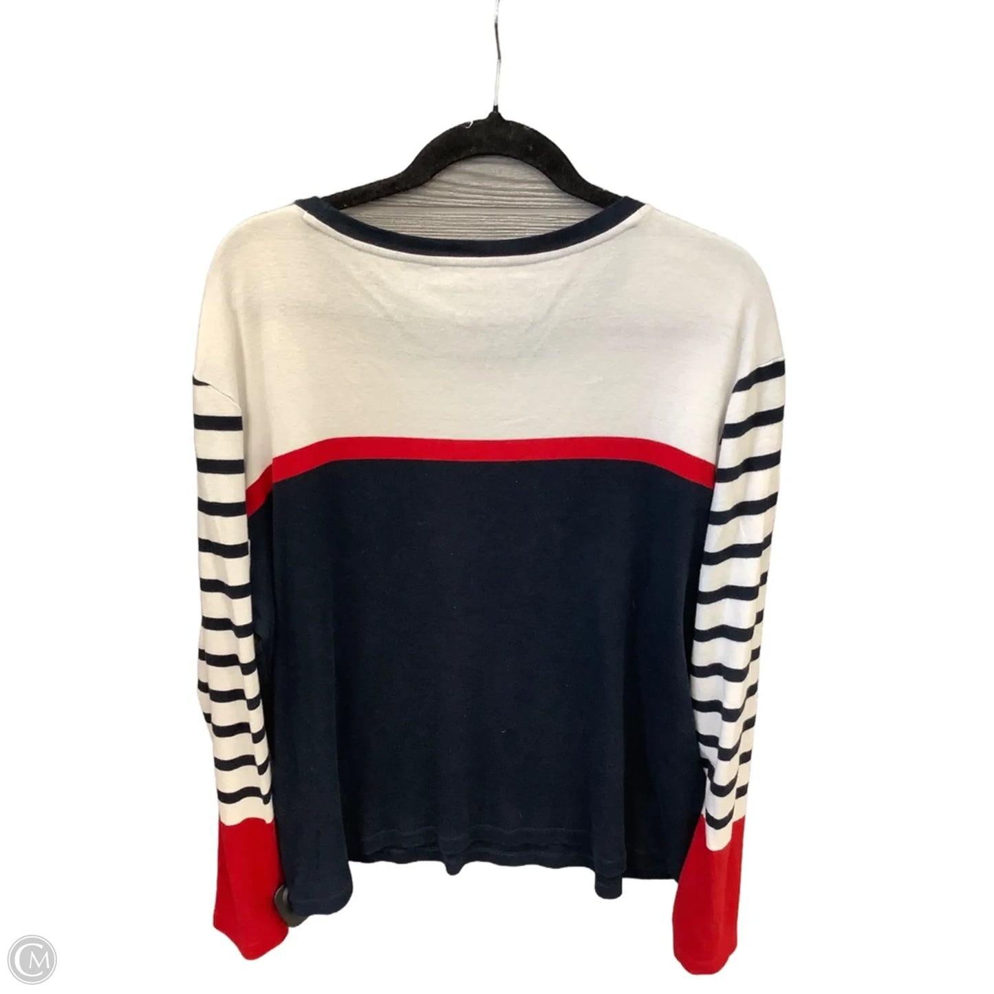Top Long Sleeve By Tommy Hilfiger In Blue & Red & White, Size: Xxl