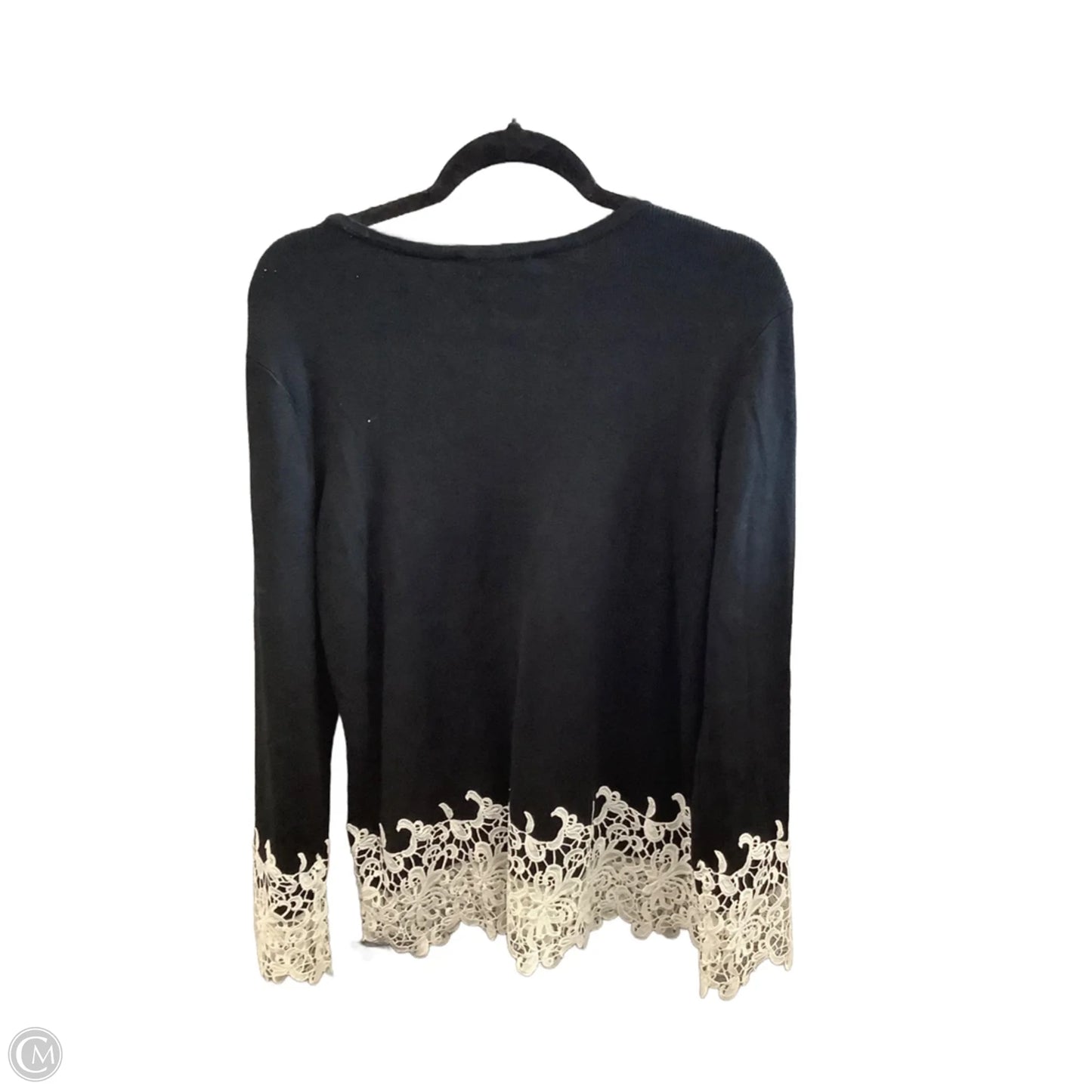 Top Long Sleeve By Inc In Black & White, Size: Xl