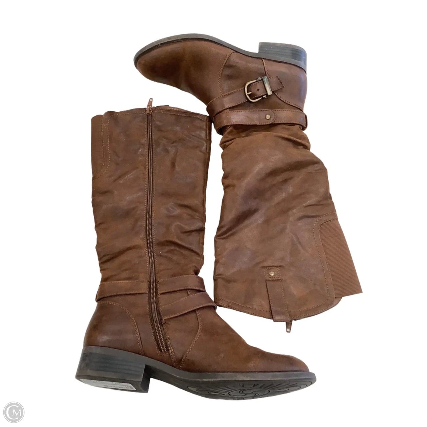 Boots Mid-calf Flats By White Mountain In Brown, Size: 7.5