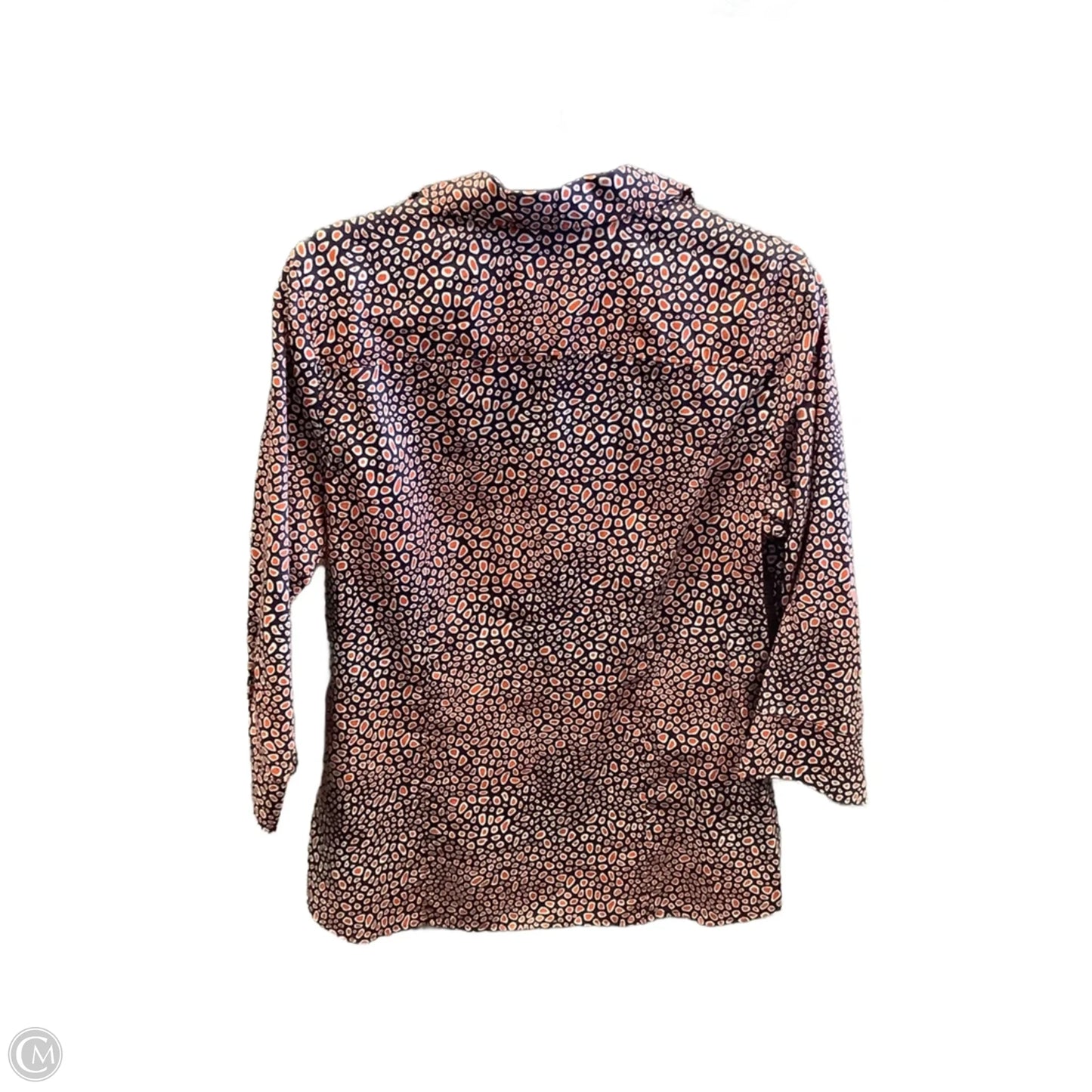 Top Long Sleeve By Foxcroft In Blue & Red, Size: M