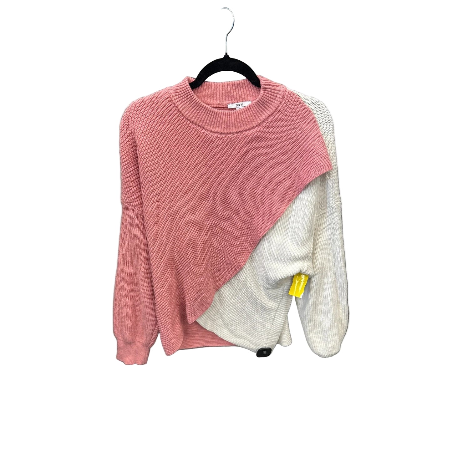 Sweater By Bar Iii In Pink & White, Size: 1x