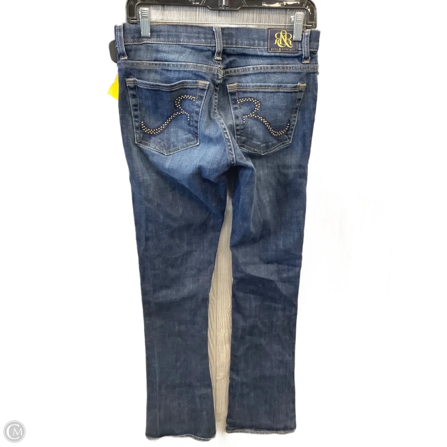 Jeans Straight By Rock And Republic In Blue Denim, Size: 6